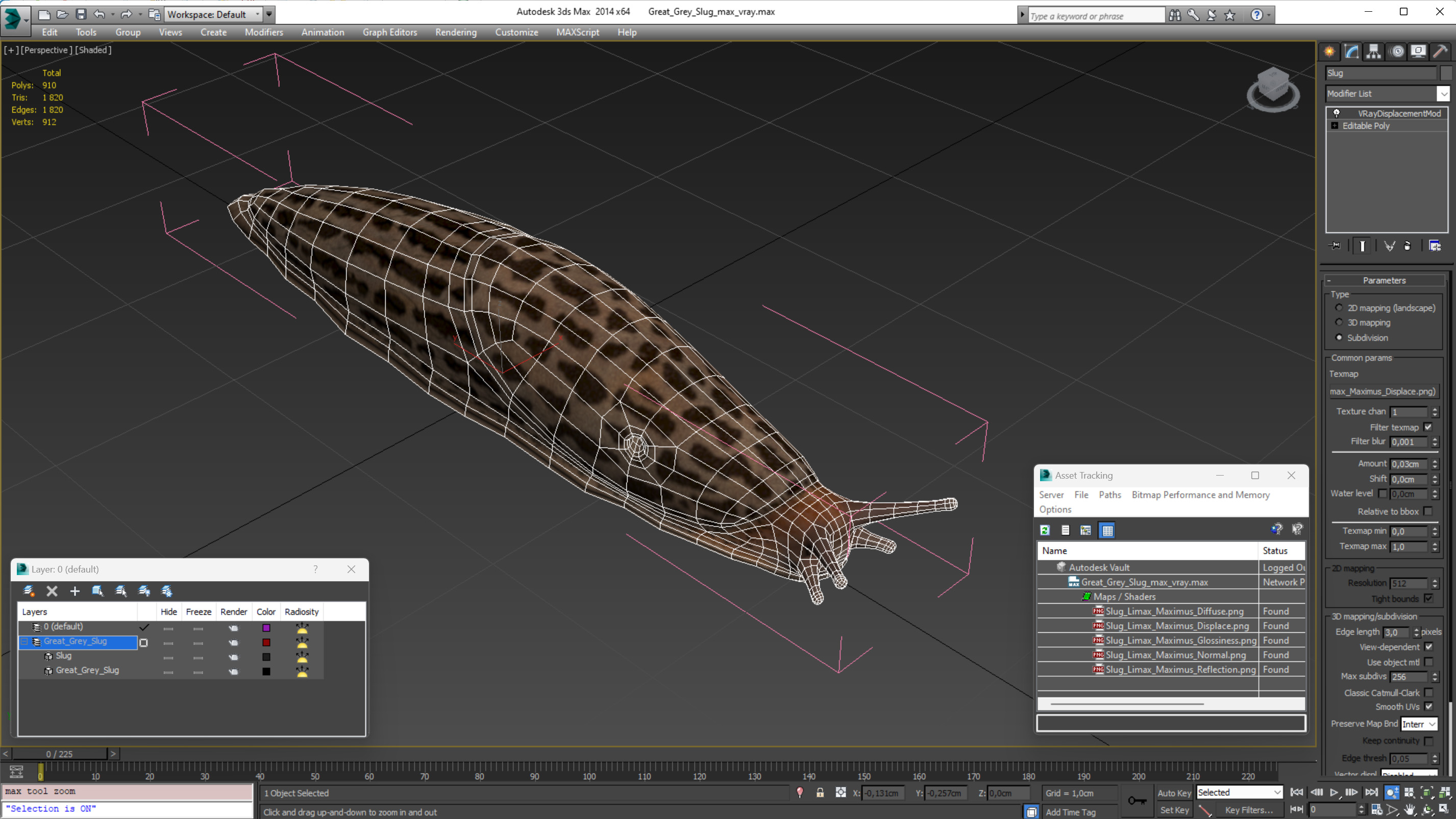 3D model Great Grey Slug
