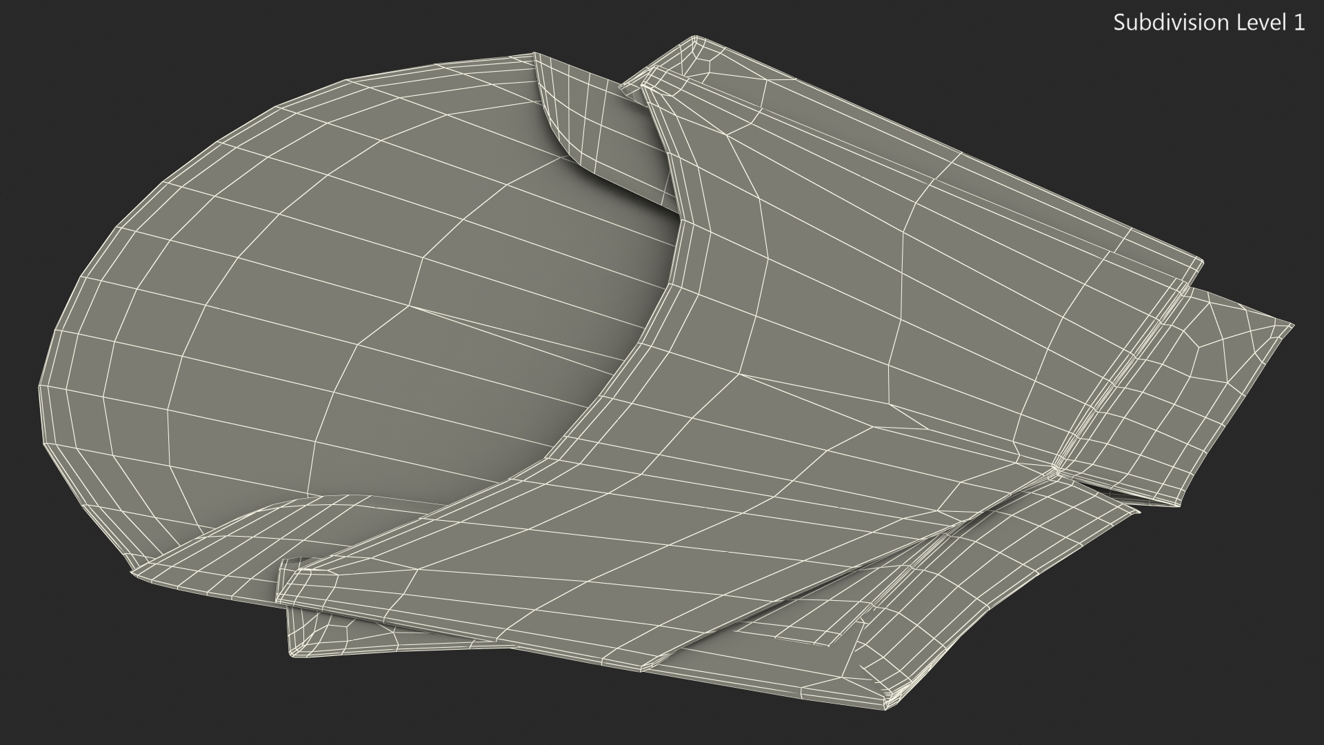3D Crumpled French Fry Box Craft Paper Generic model