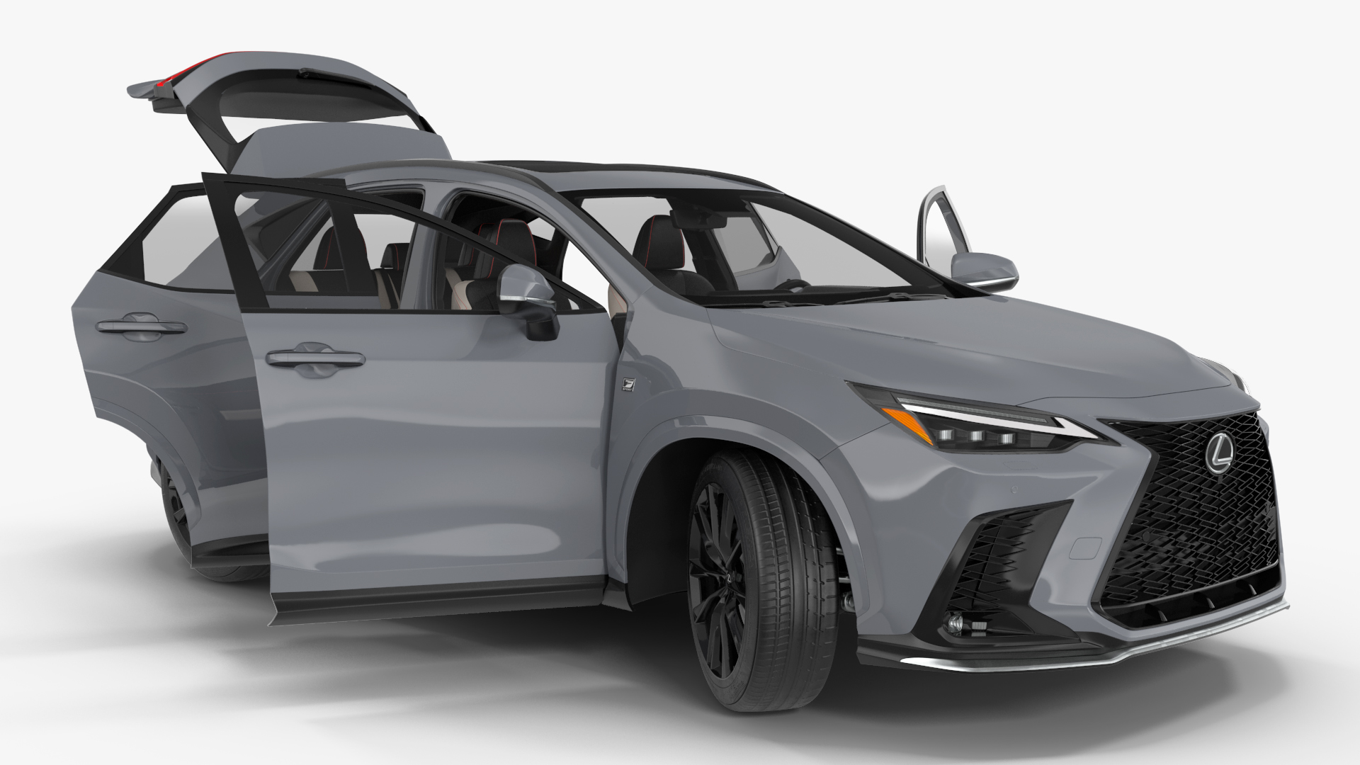 3D model New 2024 Lexus NX Hybrid Grey Rigged for Cinema 4D