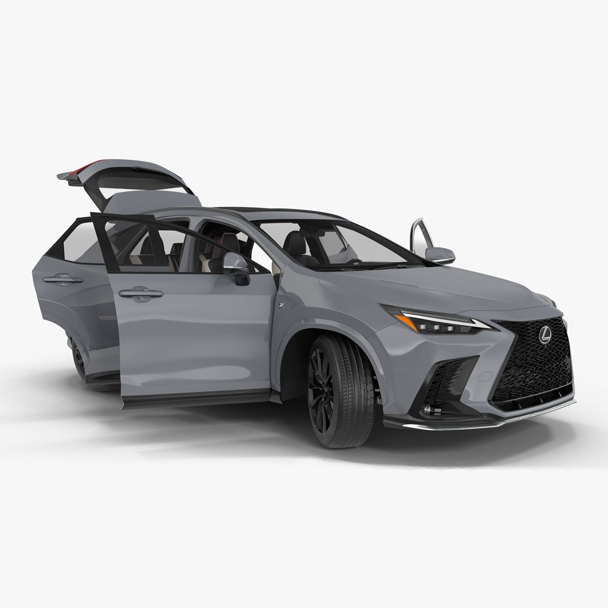 3D model New 2024 Lexus NX Hybrid Grey Rigged for Cinema 4D