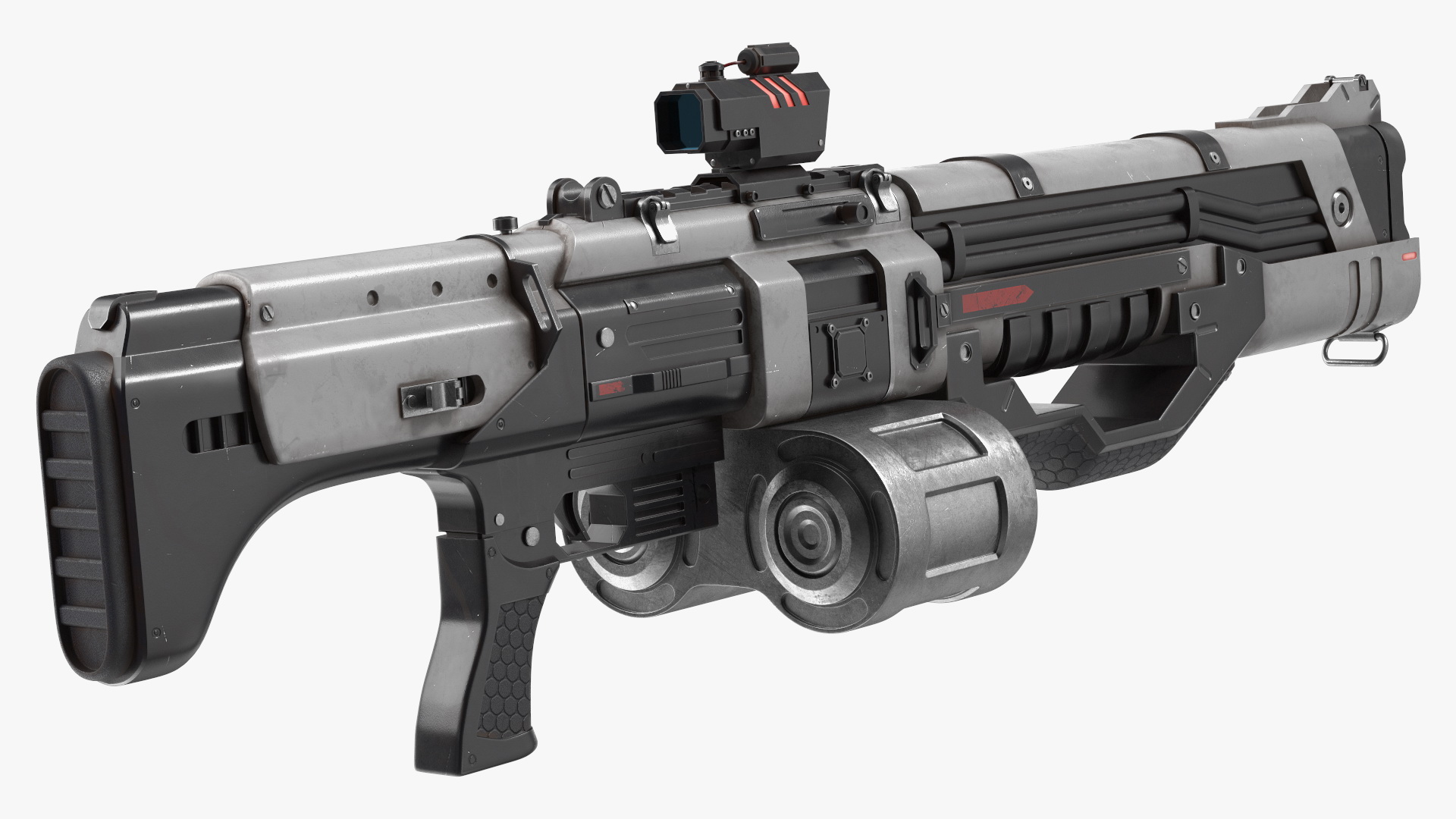 Futuristic Combat Robot with Assault Rifle 3D