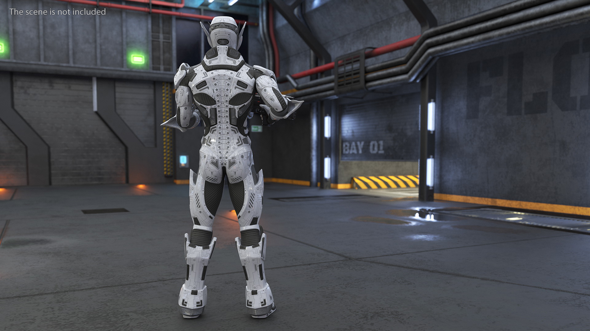 Futuristic Combat Robot with Assault Rifle 3D