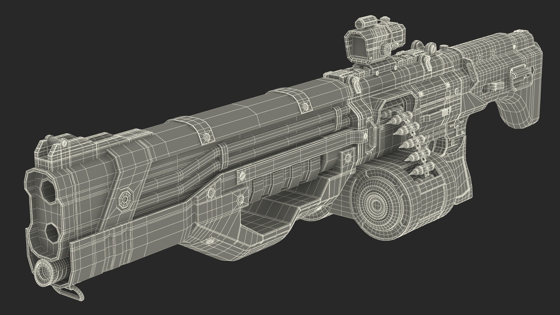 Futuristic Combat Robot with Assault Rifle 3D