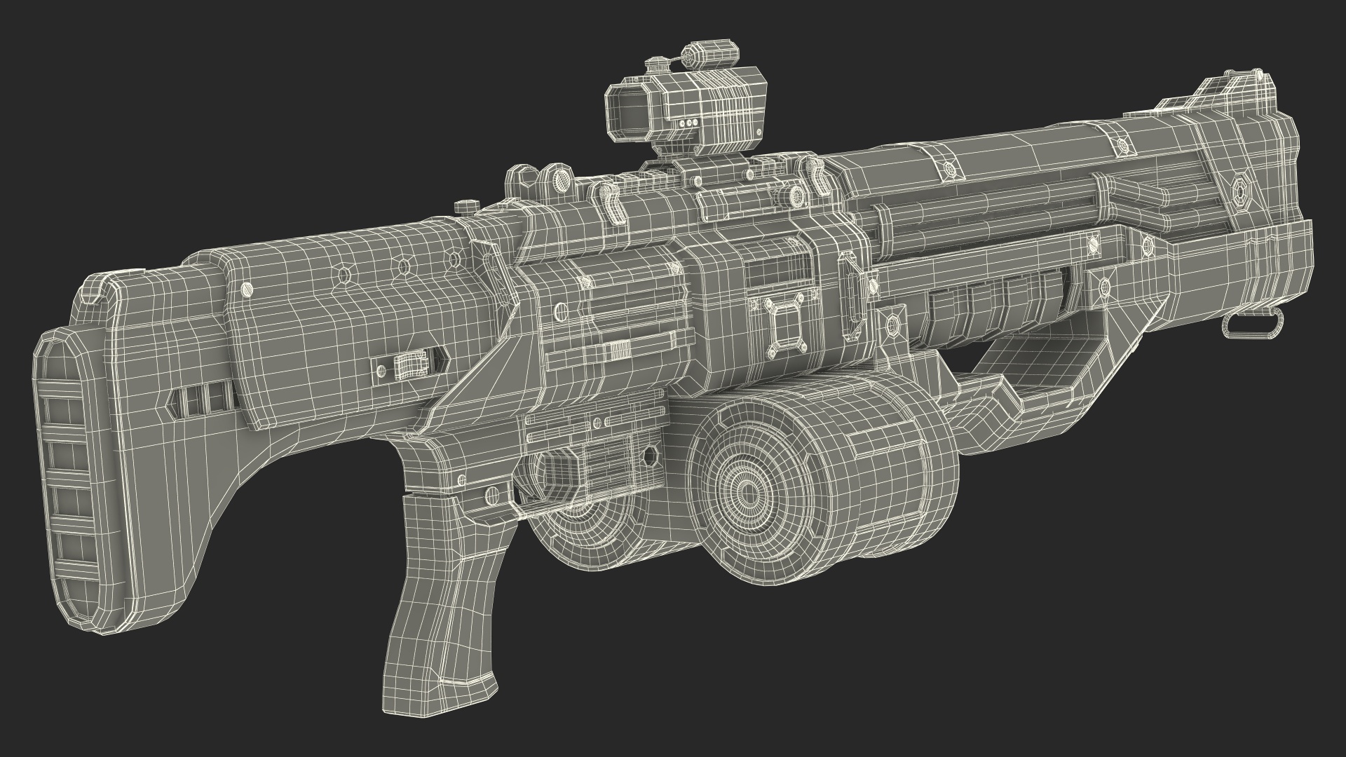 Futuristic Combat Robot with Assault Rifle 3D