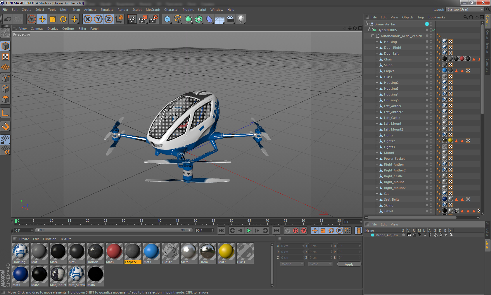 Drone Air Taxi 3D model
