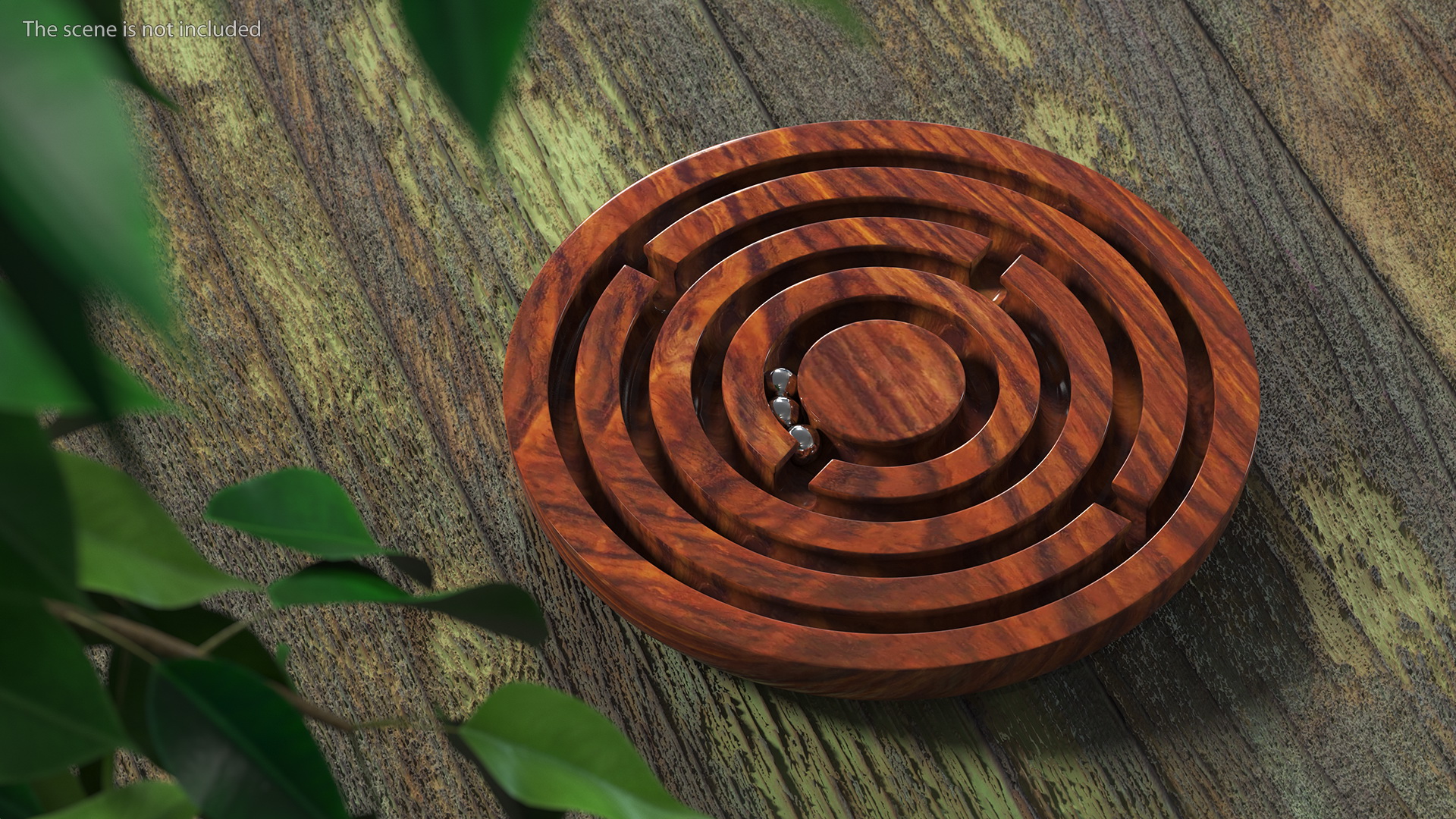 Round Wooden Marble Labyrinth Game 3D model