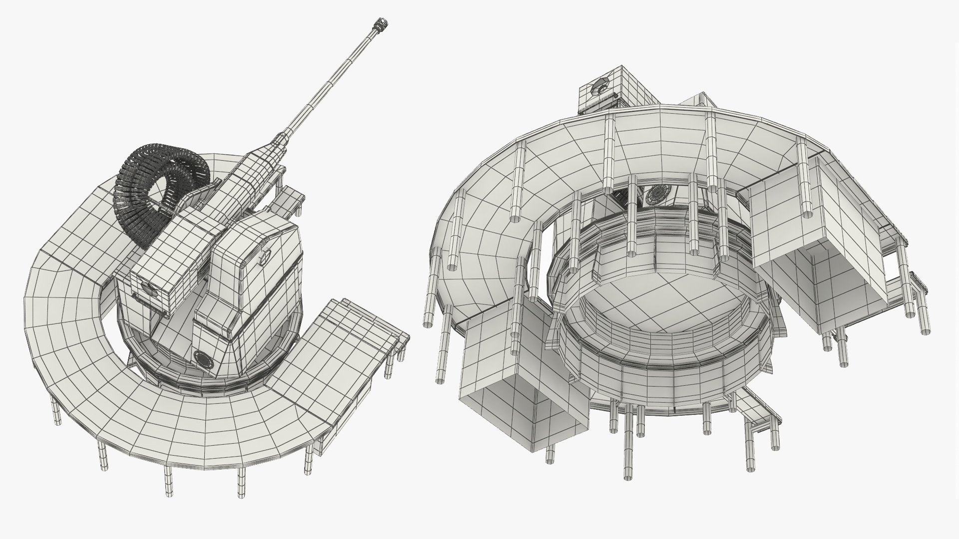 Naval Deck Gun Turret with Platform - view 7