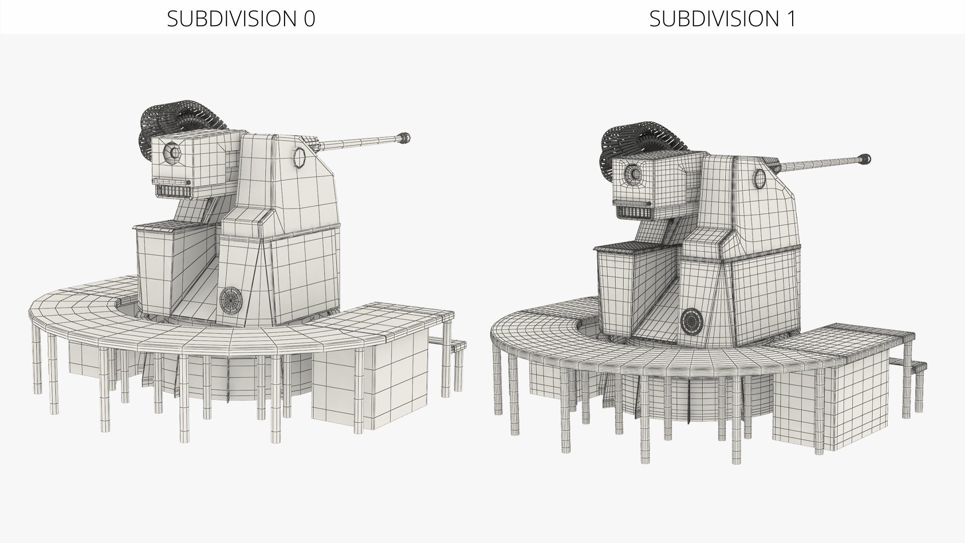 Naval Deck Gun Turret with Platform - view 6
