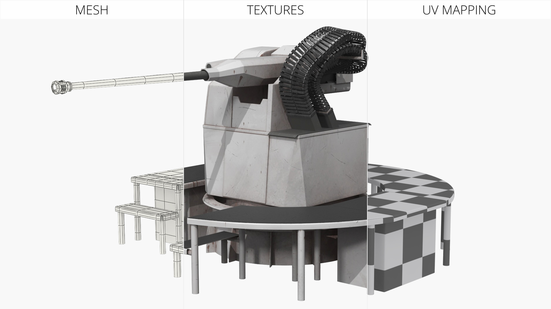 Naval Deck Gun Turret with Platform - view 5