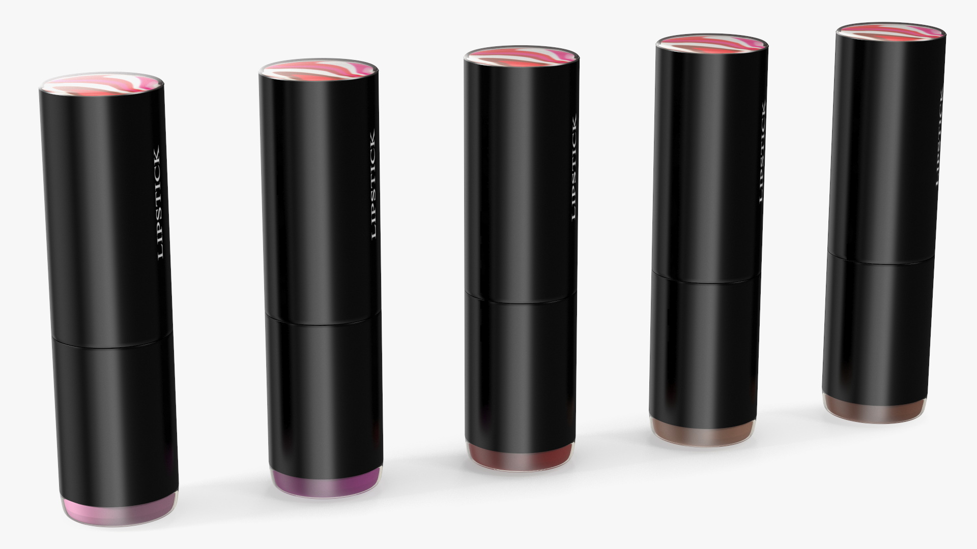 3D Round Closed Lipsticks Various Colors Set