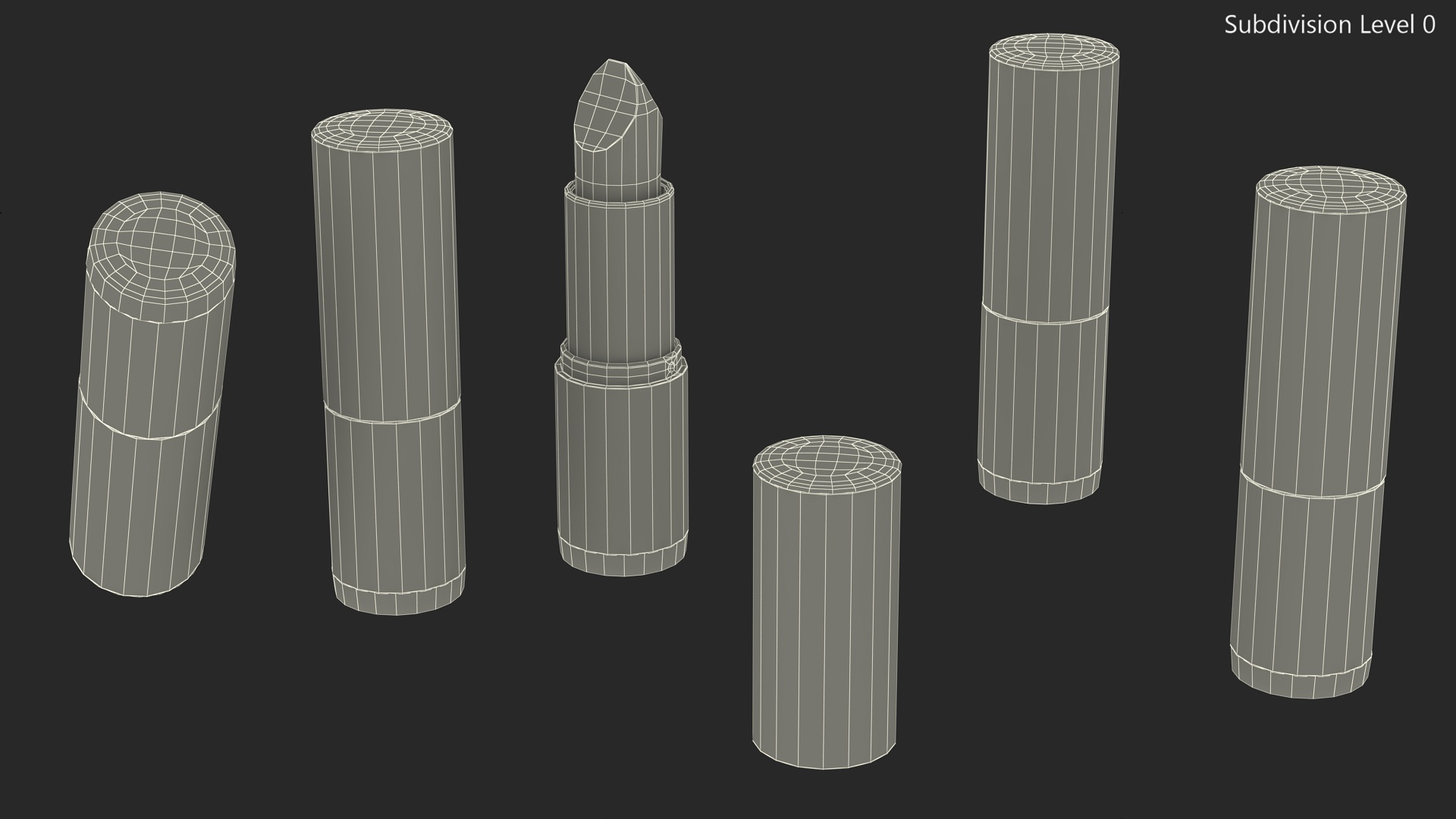 3D Round Closed Lipsticks Various Colors Set