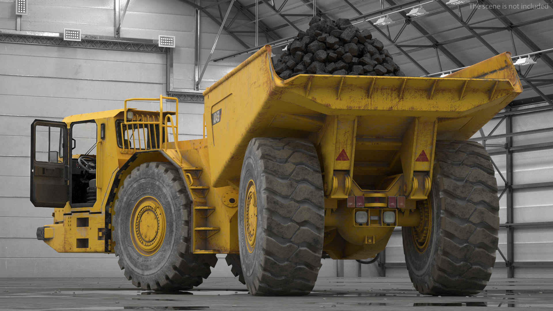 Caterpillar AD45B Mining Truck With Coal Rigged 3D