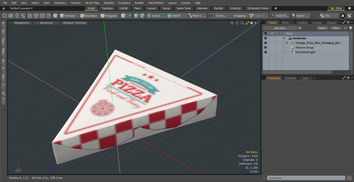 Triangle Pizza Slice Packaging Box 3D model