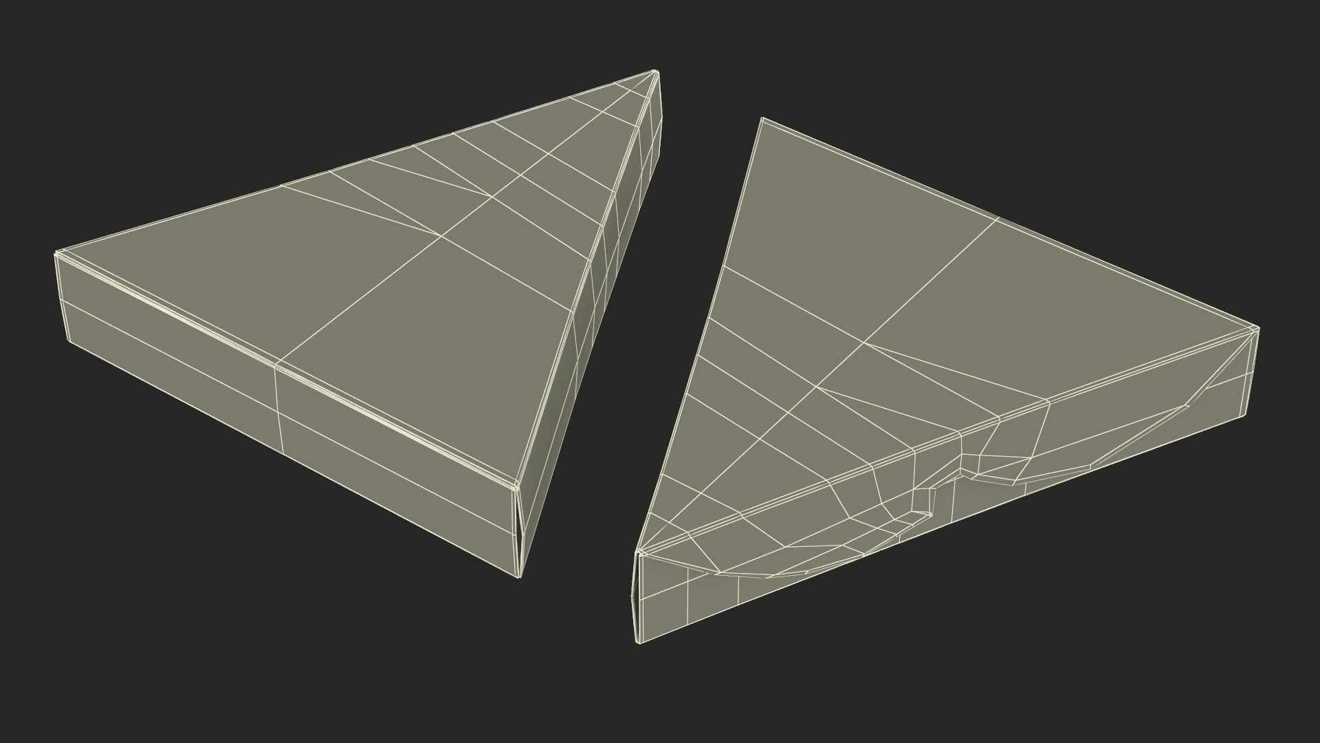 Triangle Pizza Slice Packaging Box 3D model