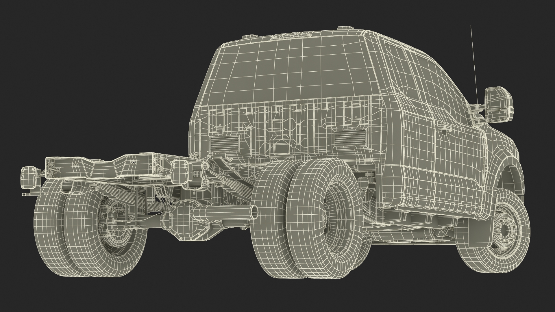 3D 2023 Ford Super Duty F-550 XLT Bare Chassis White Rigged