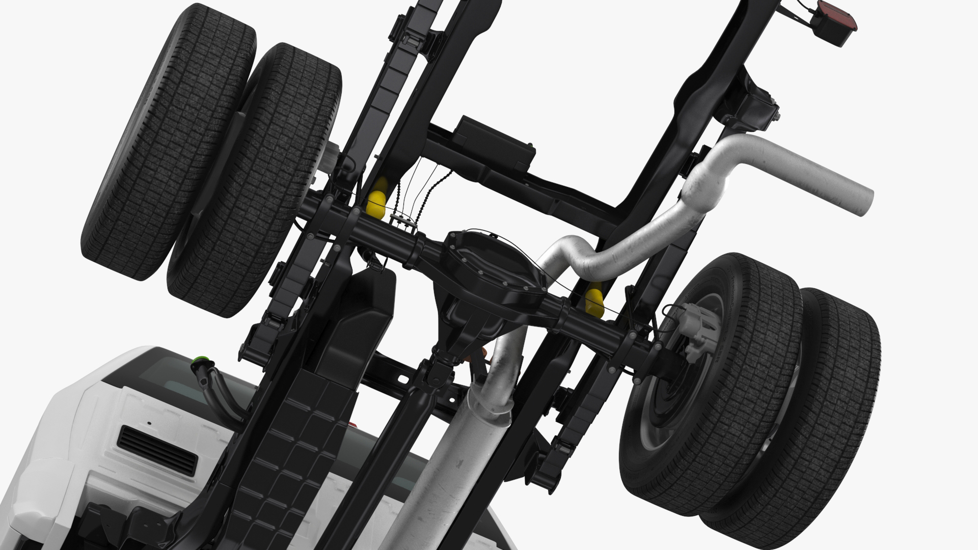 3D 2023 Ford Super Duty F-550 XLT Bare Chassis White Rigged