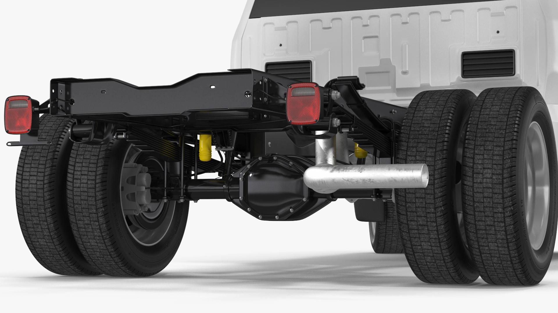 3D 2023 Ford Super Duty F-550 XLT Bare Chassis White Rigged