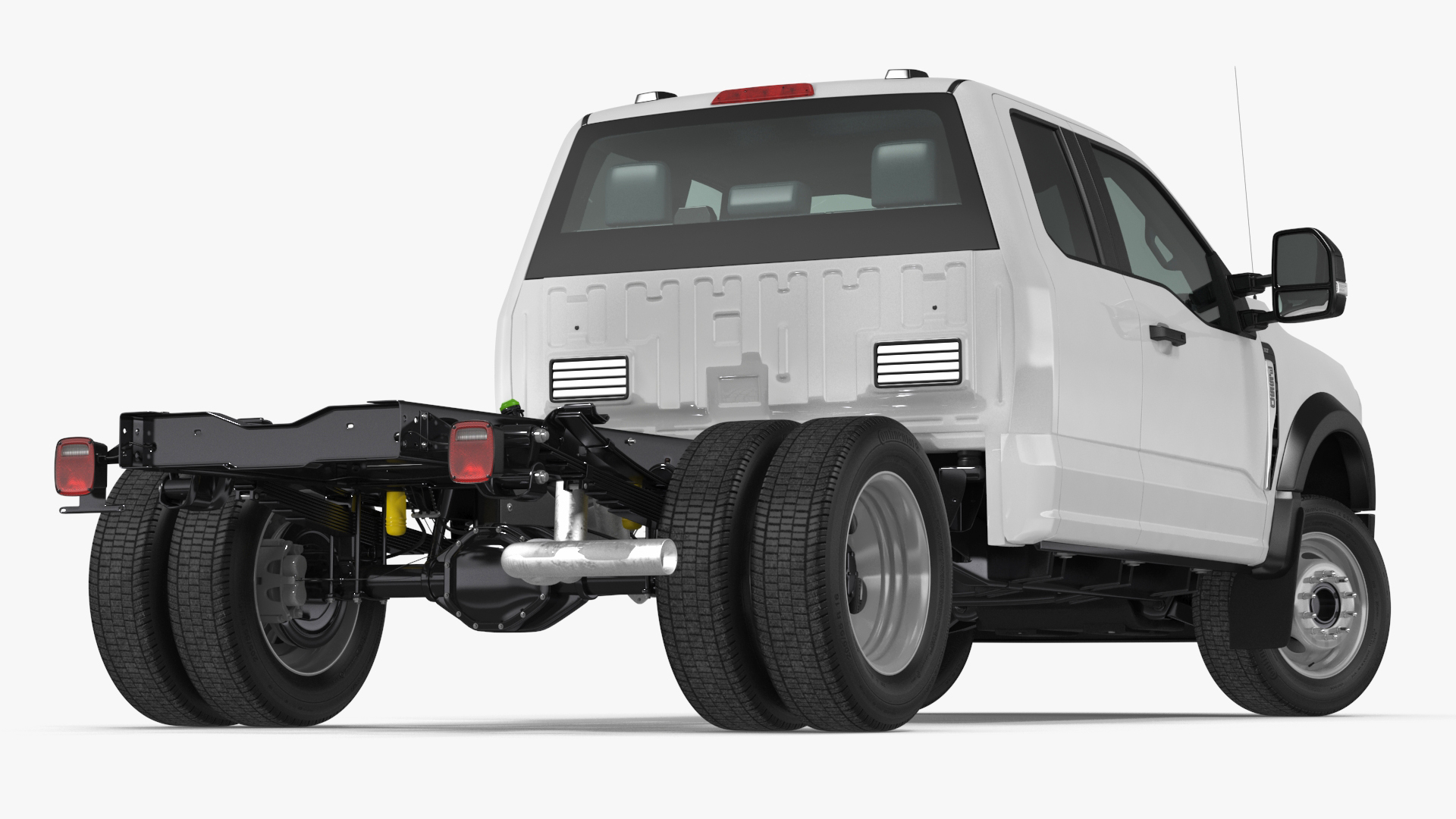3D 2023 Ford Super Duty F-550 XLT Bare Chassis White Rigged