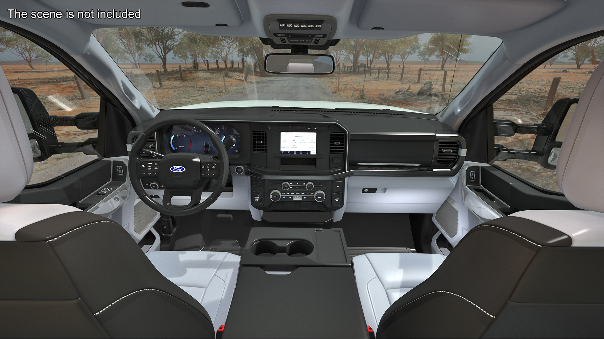 3D 2023 Ford Super Duty F-550 XLT Bare Chassis White Rigged