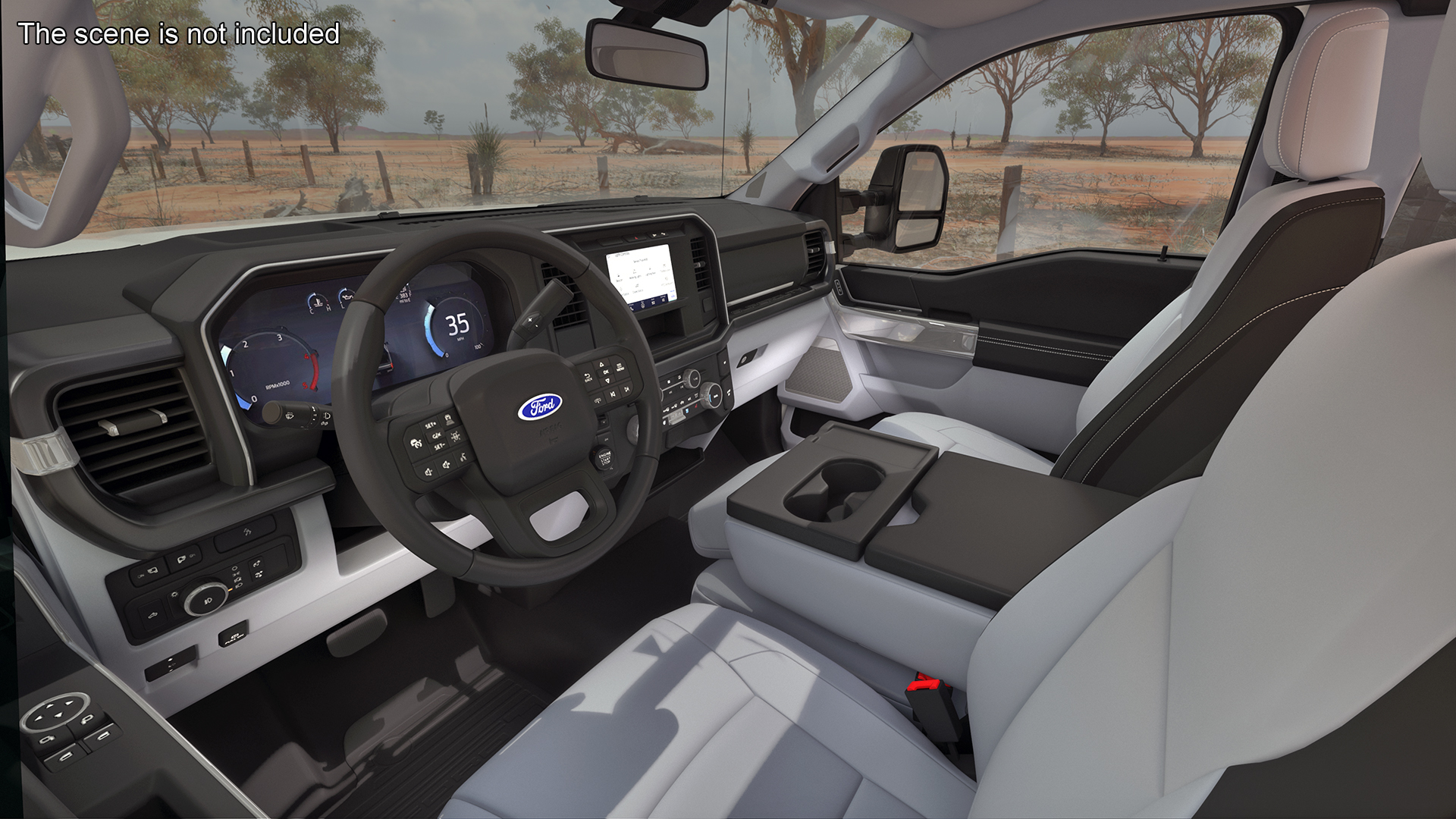 3D 2023 Ford Super Duty F-550 XLT Bare Chassis White Rigged