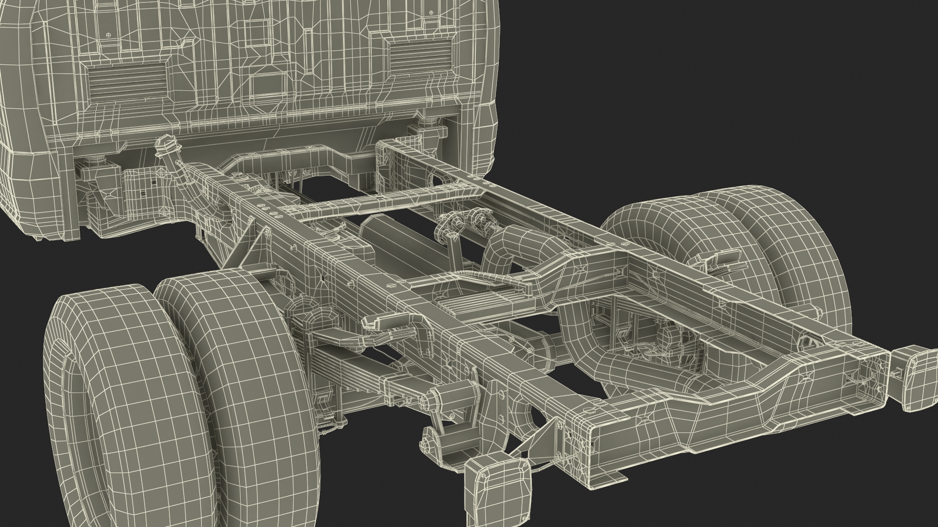 3D 2023 Ford Super Duty F-550 XLT Bare Chassis White Rigged