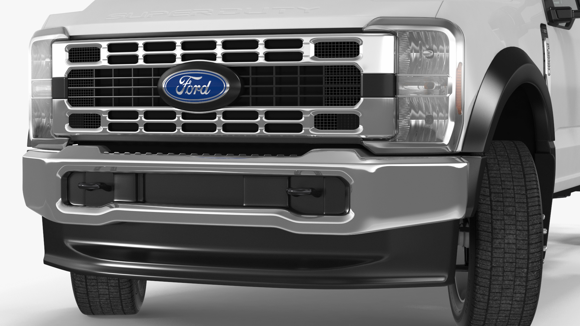 3D 2023 Ford Super Duty F-550 XLT Bare Chassis White Rigged