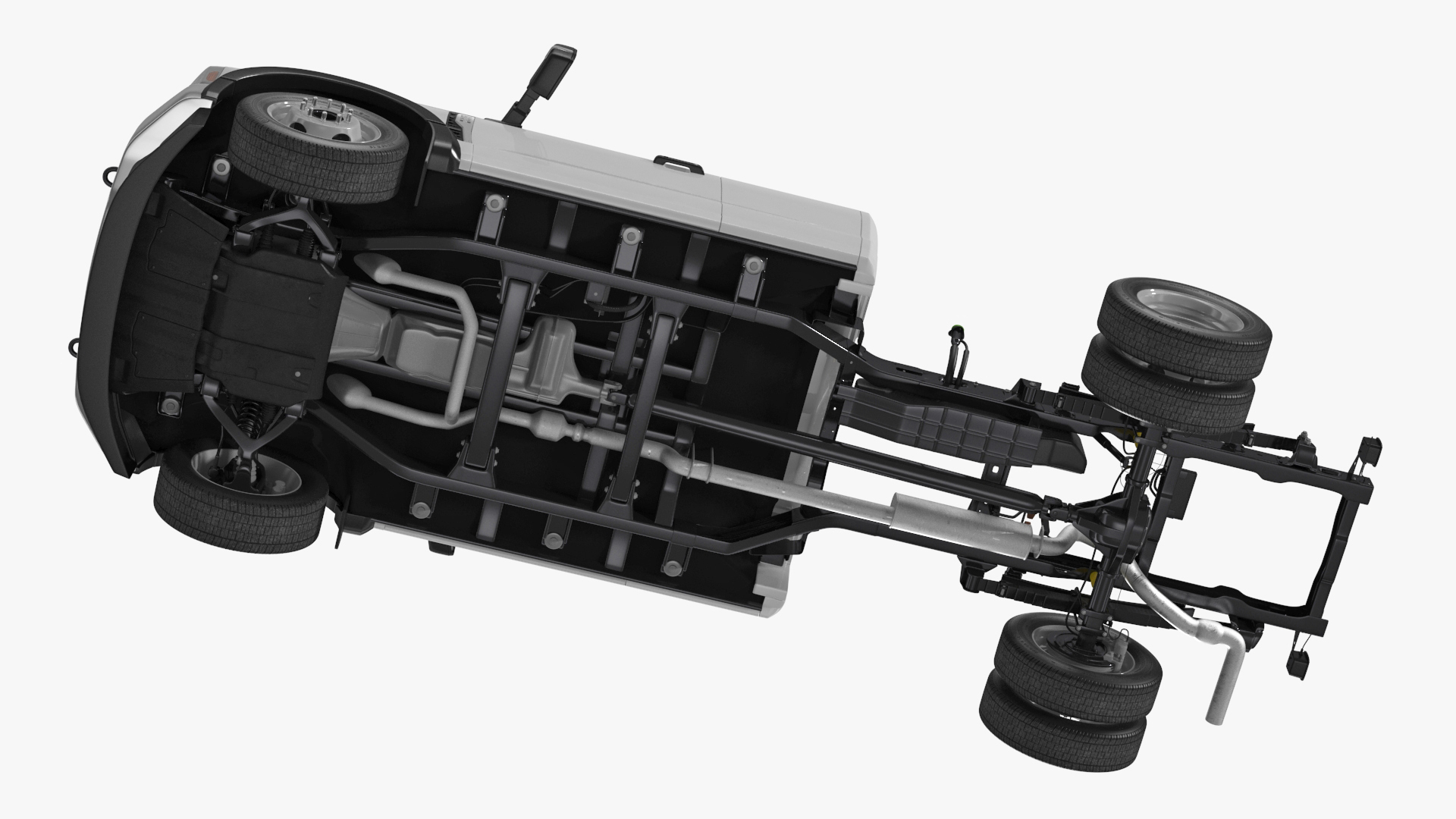 3D 2023 Ford Super Duty F-550 XLT Bare Chassis White Rigged