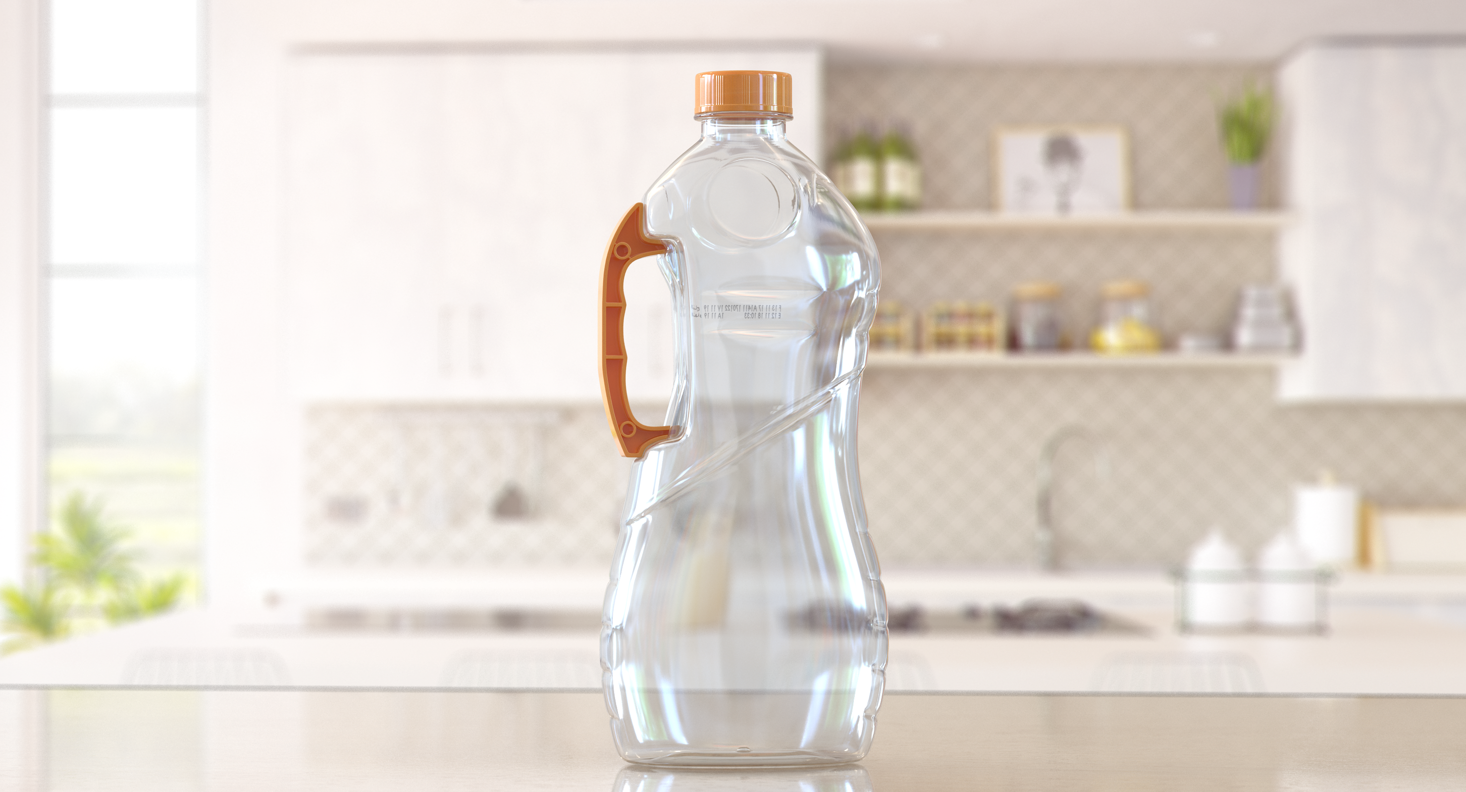 Empty Plastic Package Bottle 3D Model, view 3