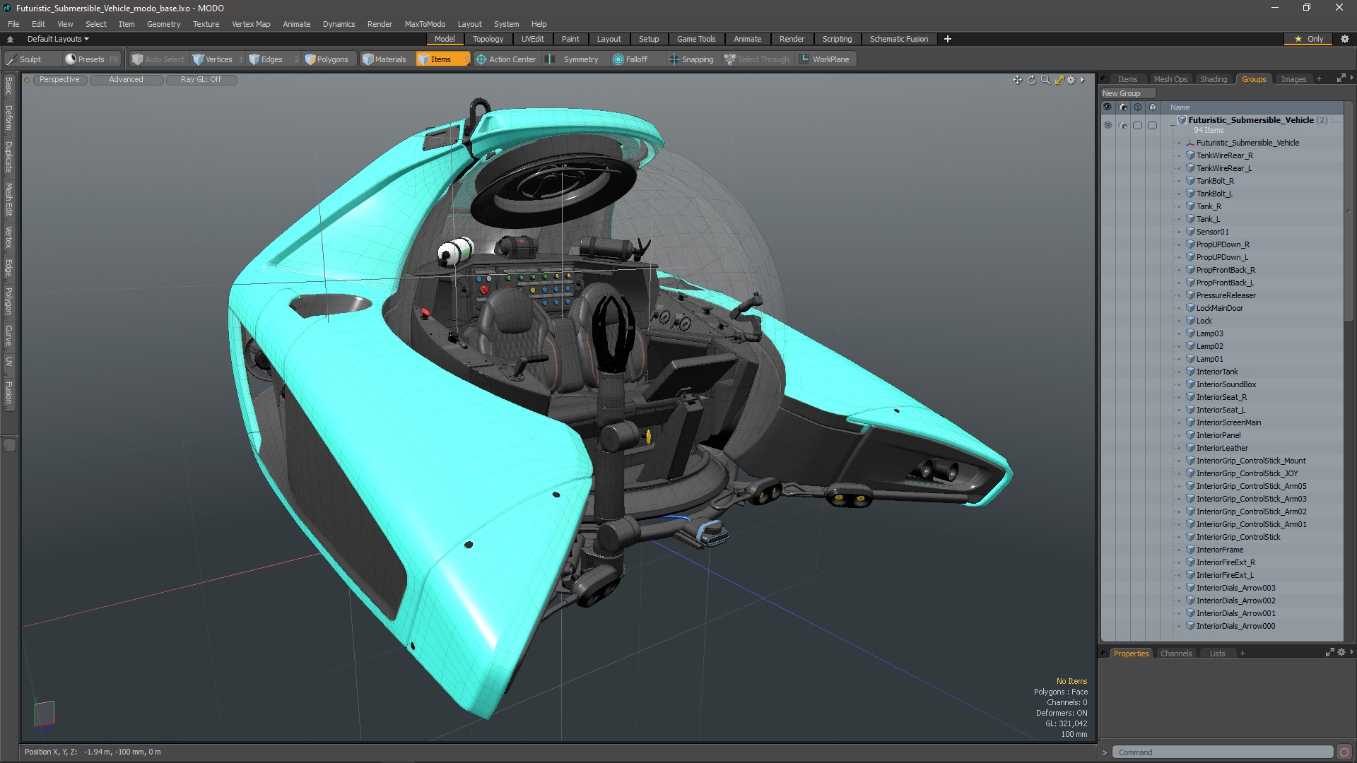3D model Futuristic Submersible Vehicle