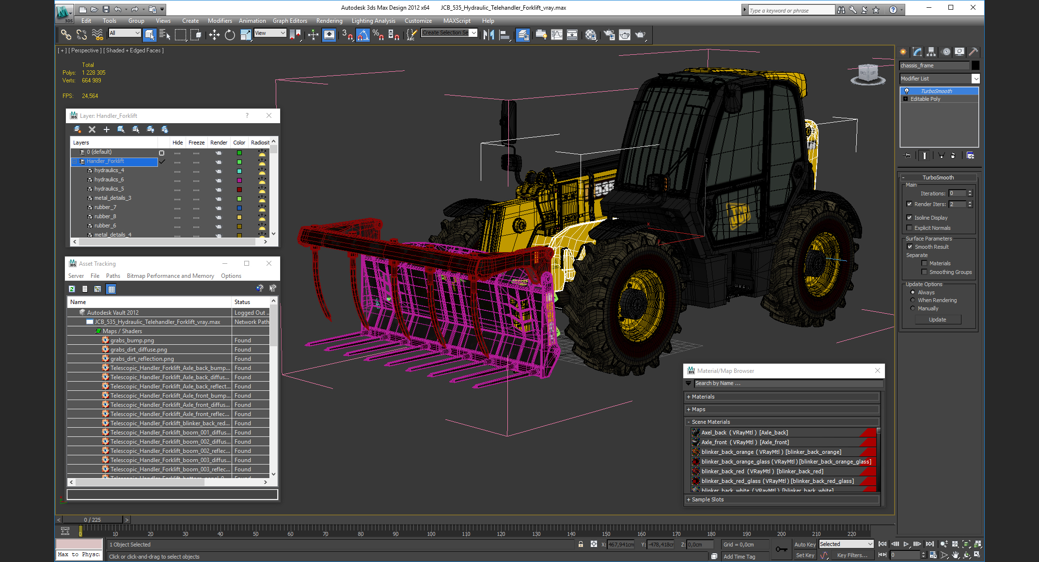 3D JCB 535 Hydraulic Telehandler Forklift model