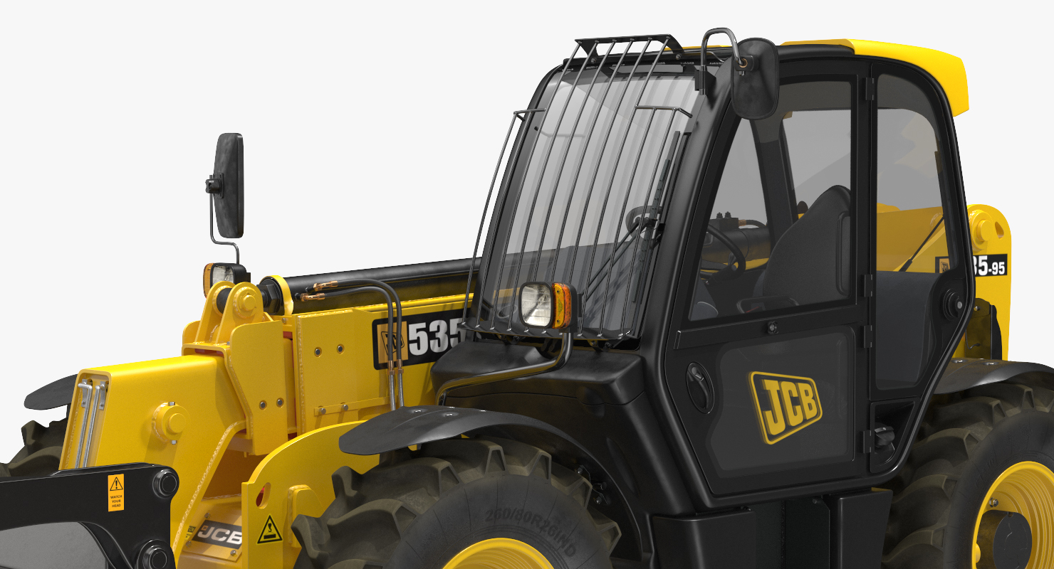 3D JCB 535 Hydraulic Telehandler Forklift model