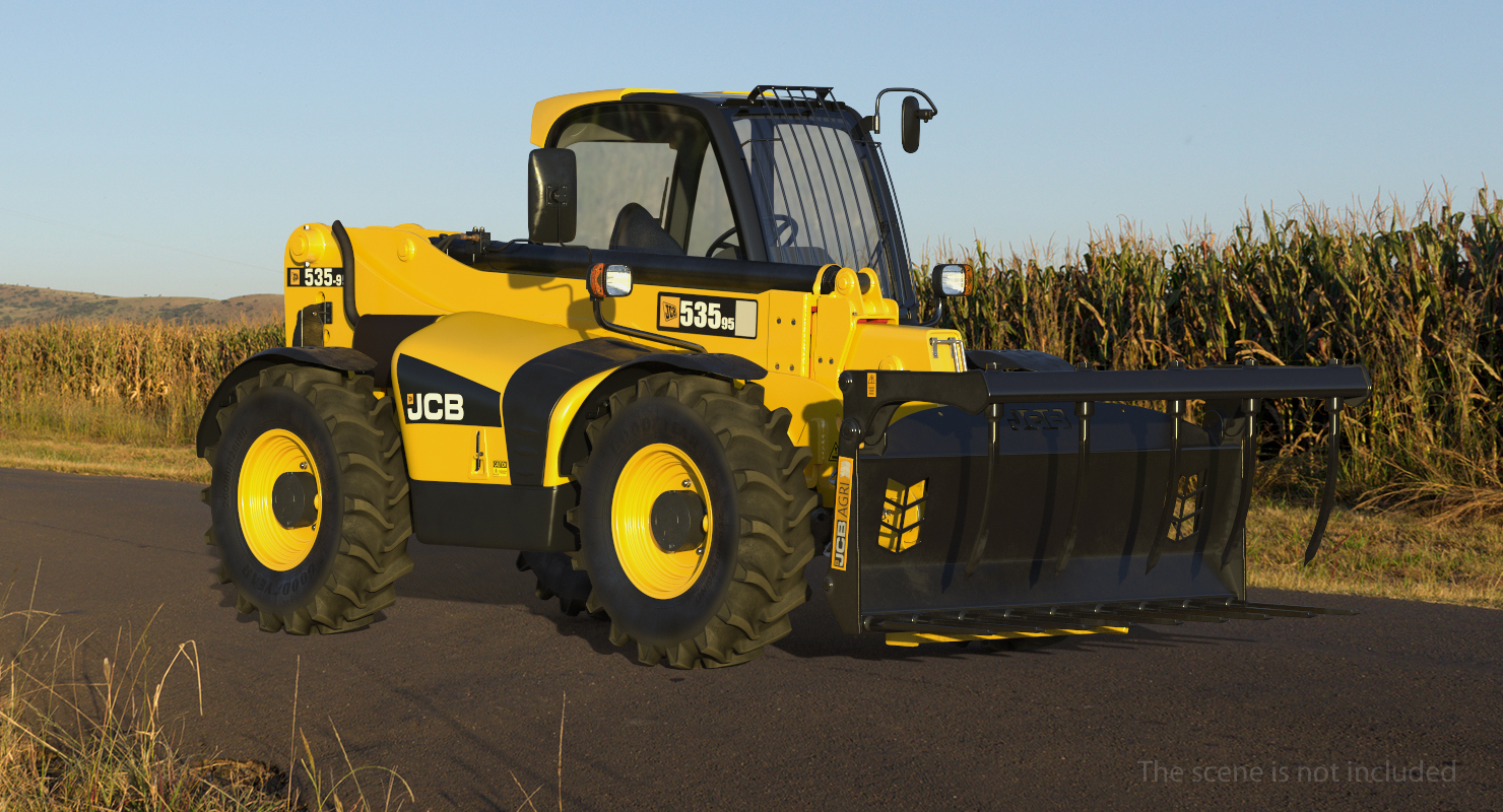 3D JCB 535 Hydraulic Telehandler Forklift model