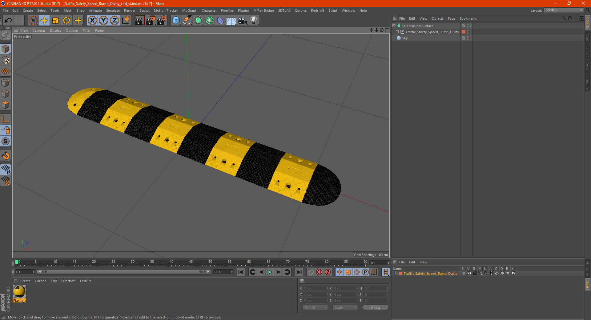 3D Traffic Safety Speed Bump Dusty