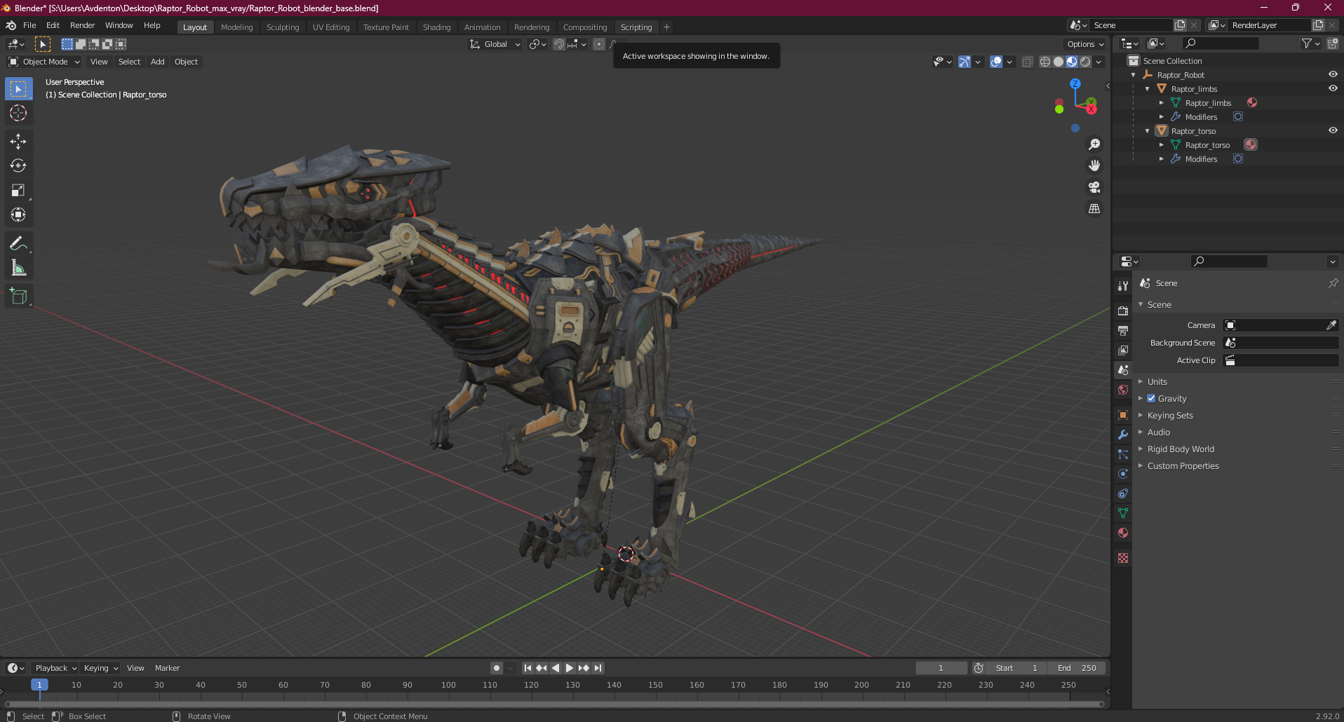 Raptor Robot 3D