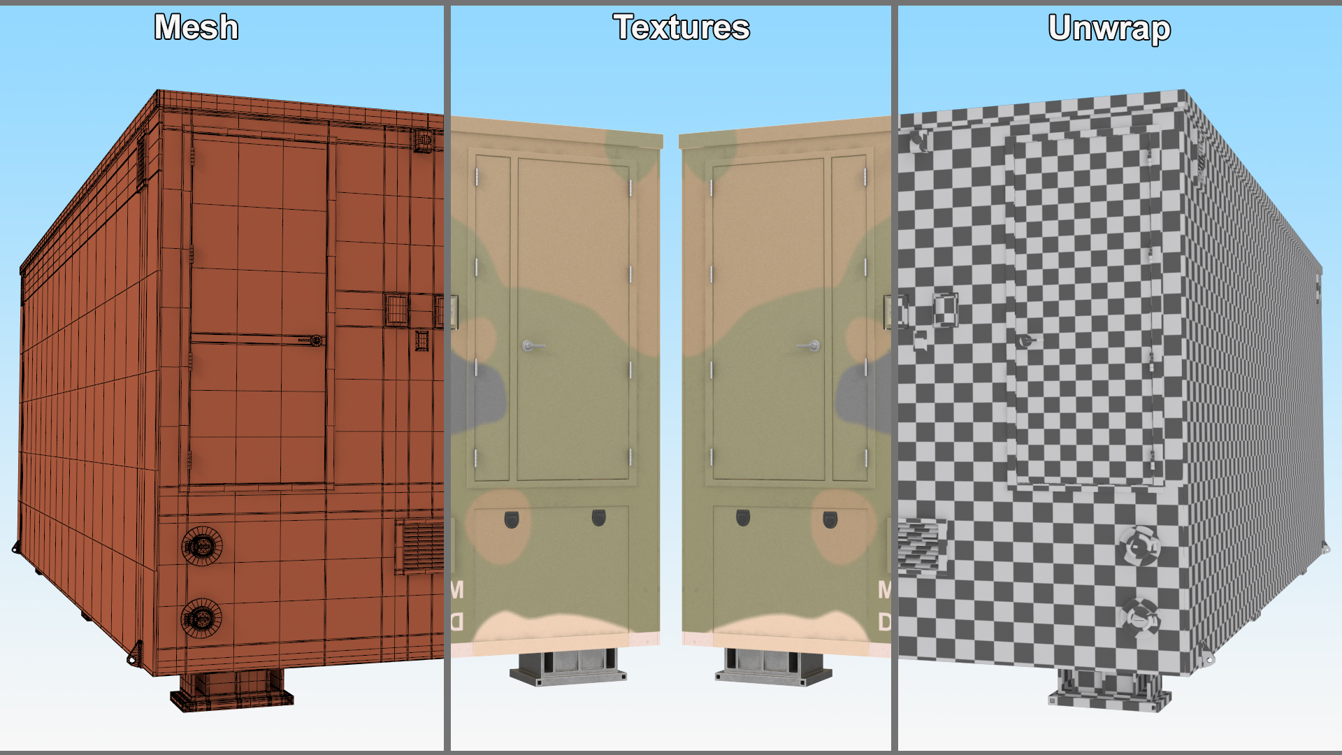 3D model Military Data Center Container