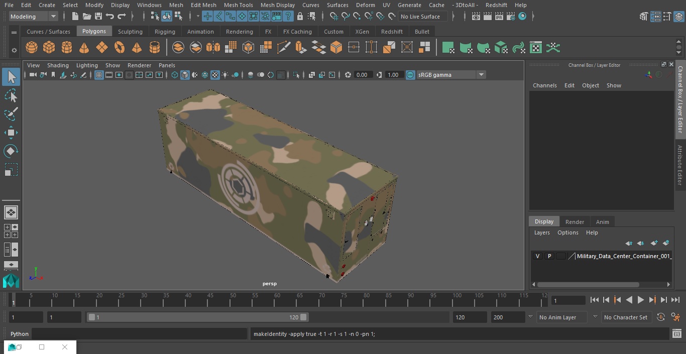 3D model Military Data Center Container