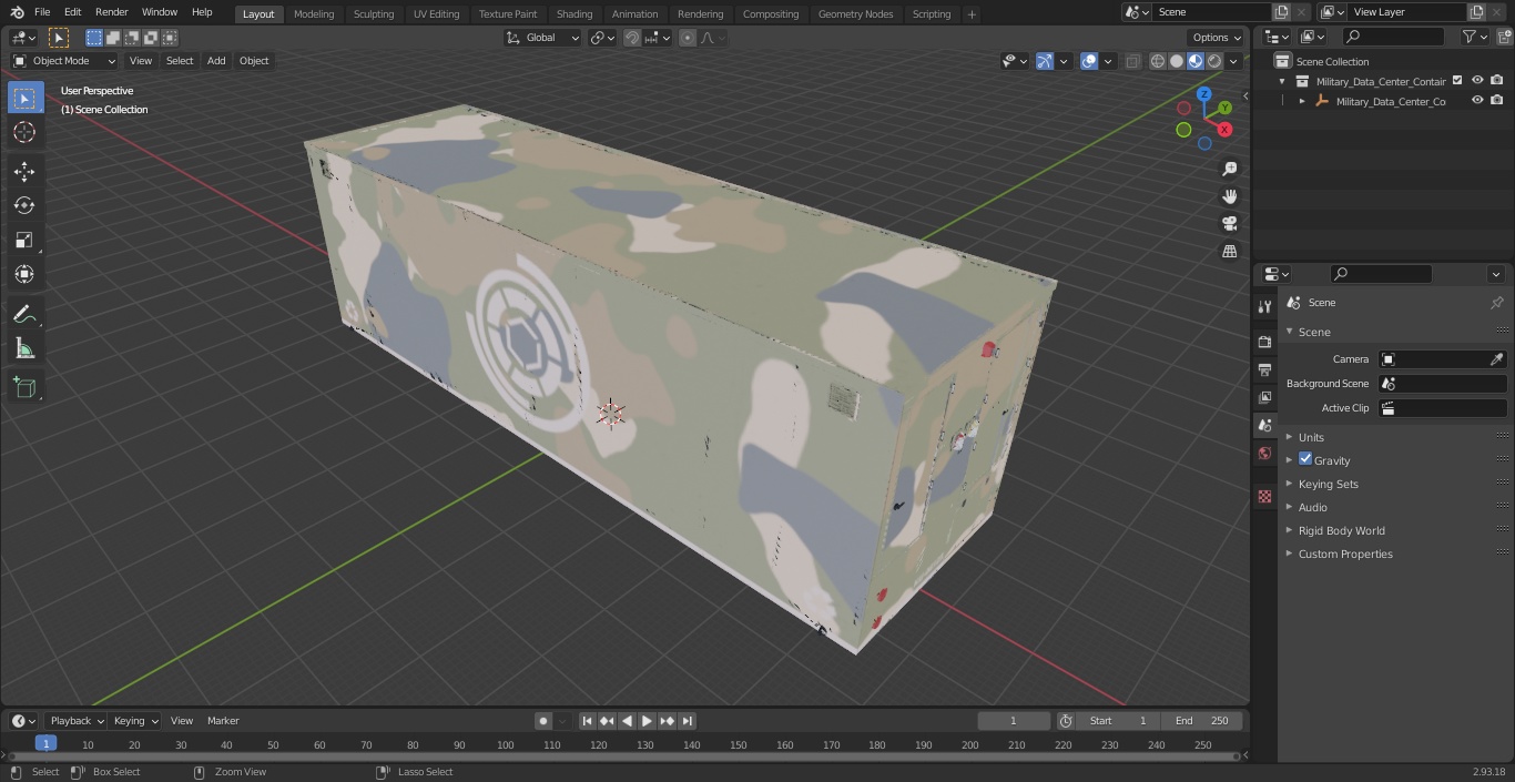 3D model Military Data Center Container