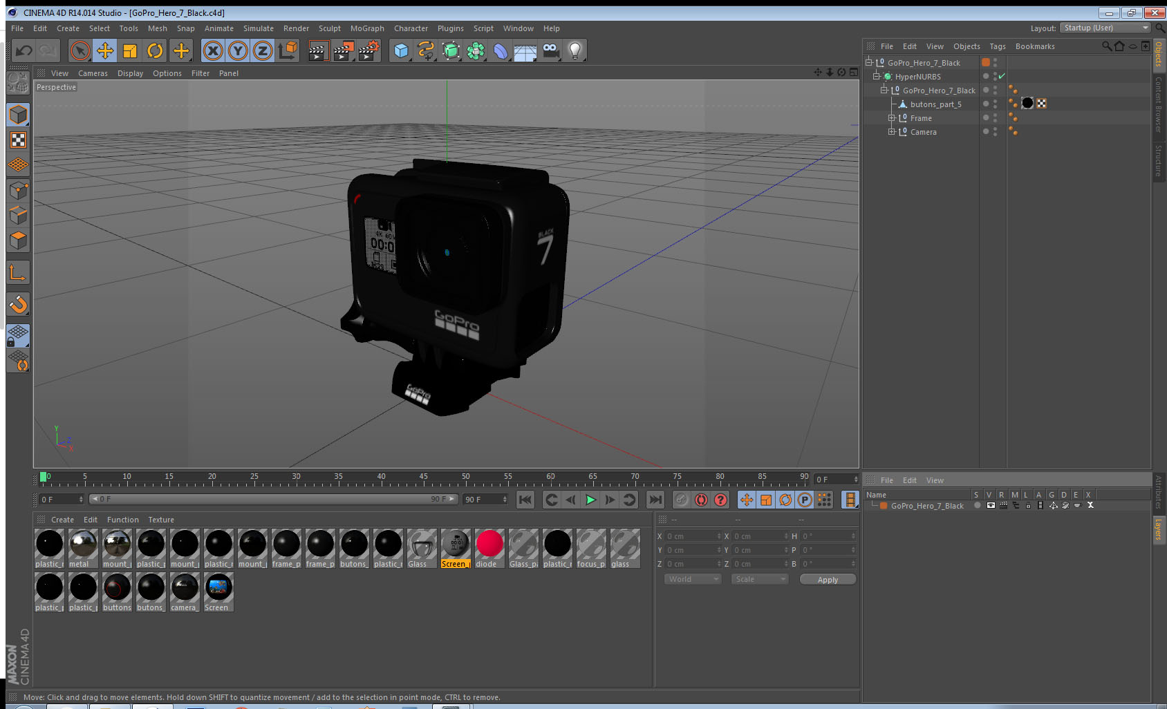 3D GoPro Hero 7 Black model