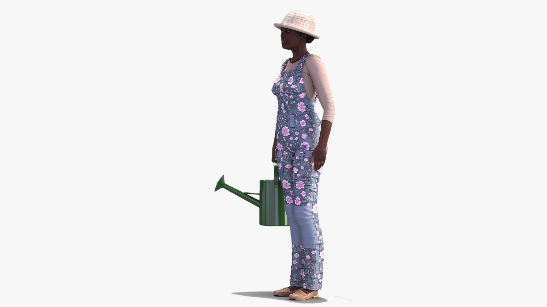 Gardener Afro American Woman Rigged for Modo 3D model