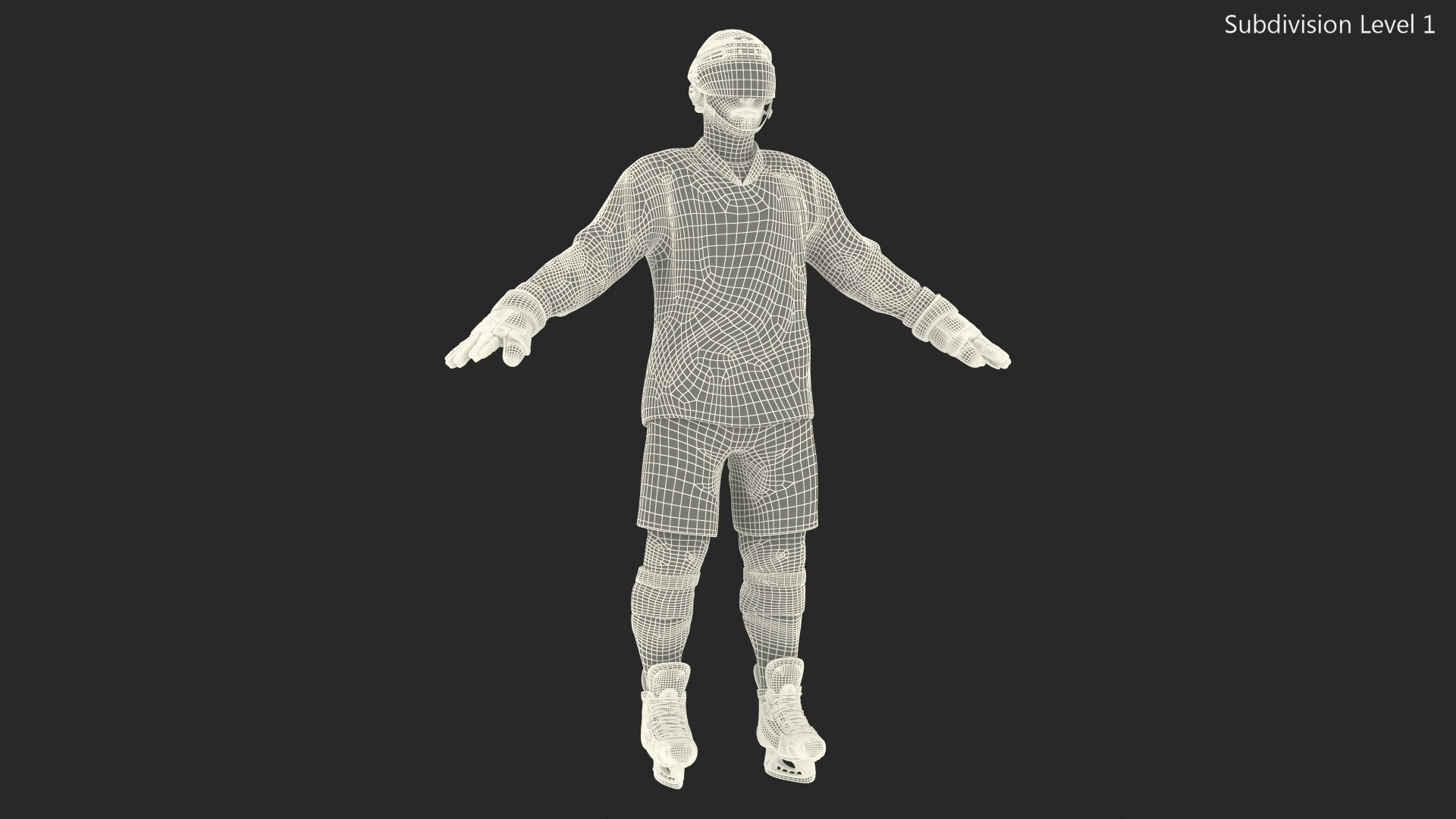 3D model Hockey Player Blue Rigged