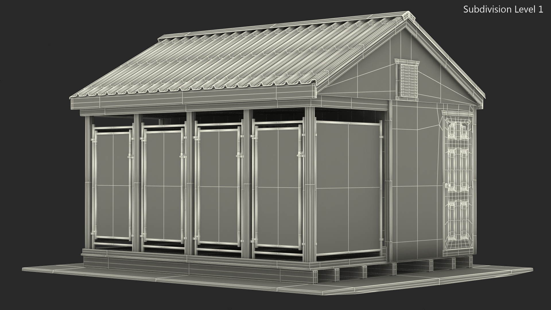 3D Commercial Dog Kennel