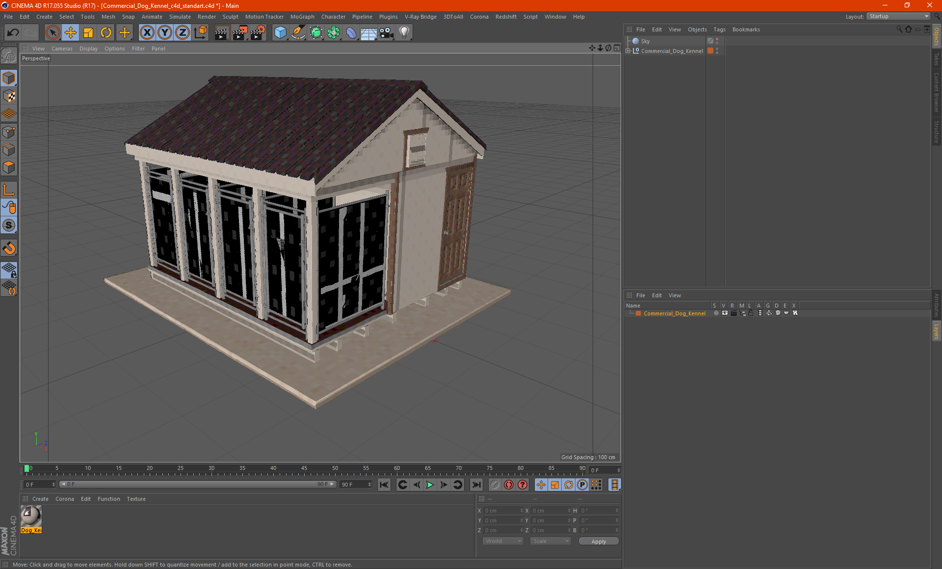 3D Commercial Dog Kennel