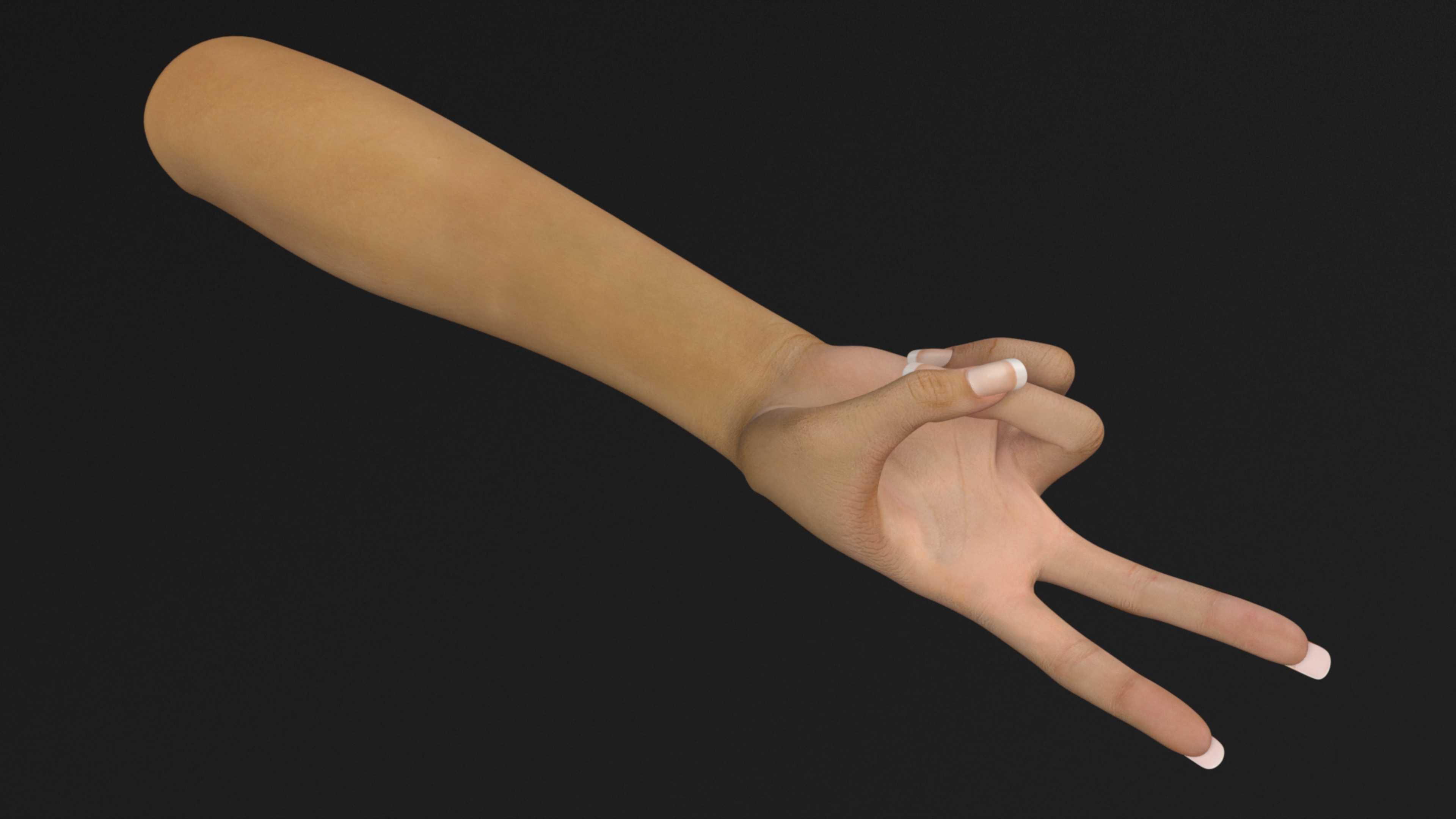 Female Caucasian Hand Victory Sign Pose 3D model