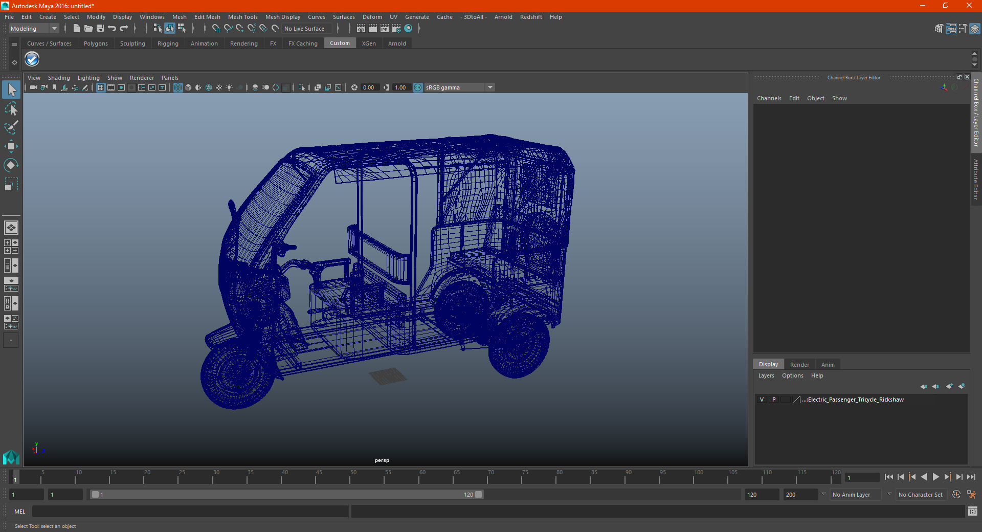 3D Electric Passenger Tricycle Rickshaw