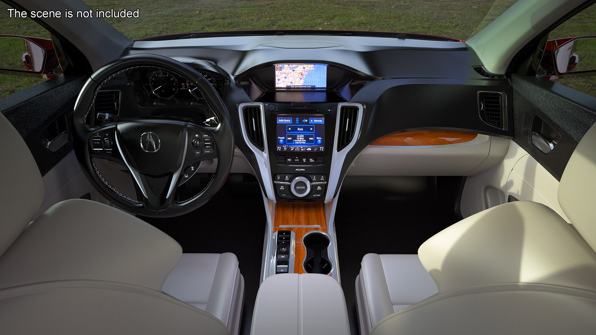 3D Acura TLX 2015 4dr Sedan Rigged