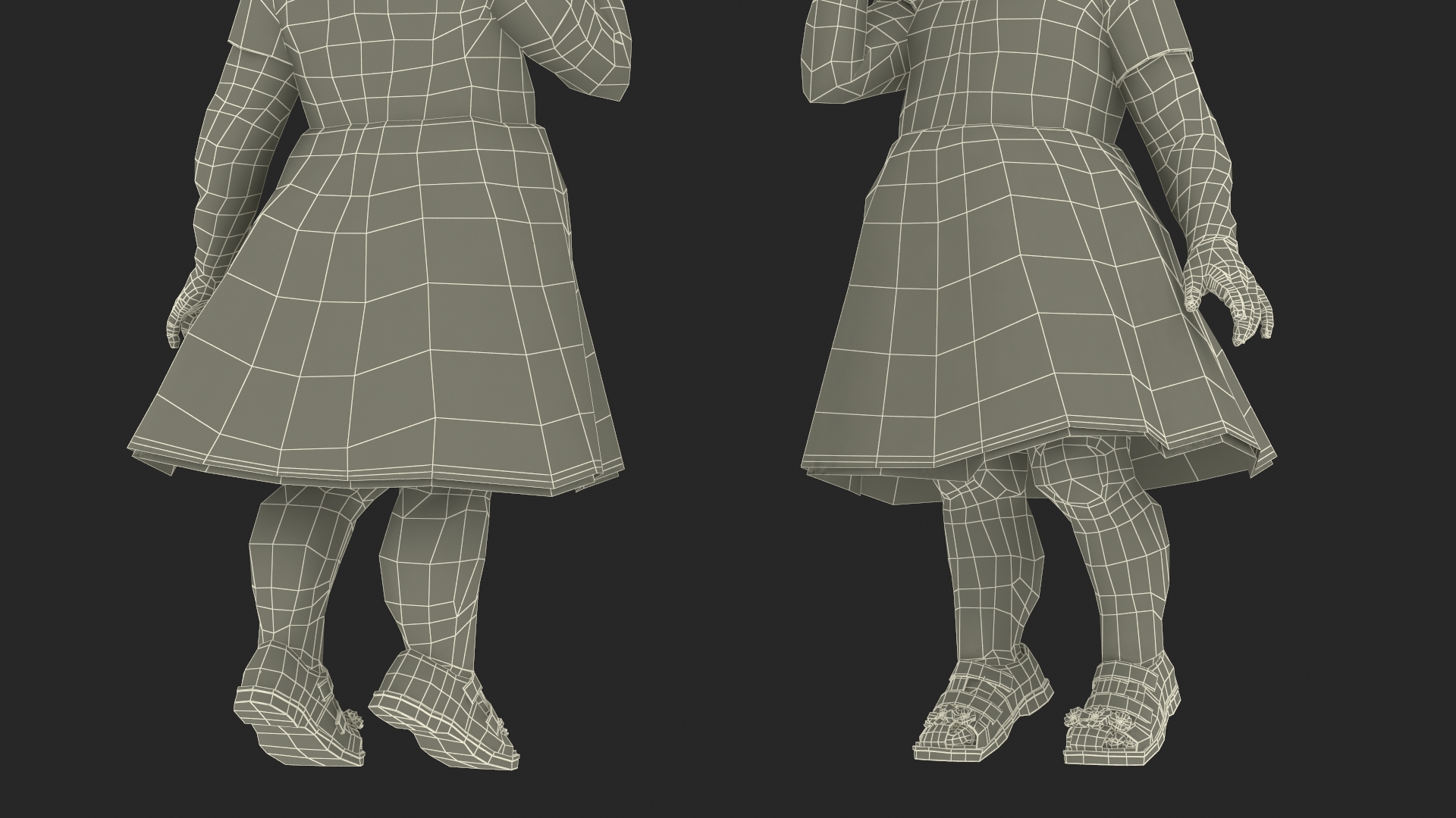 African Baby Girl in Summer Outfit Surprised 3D model