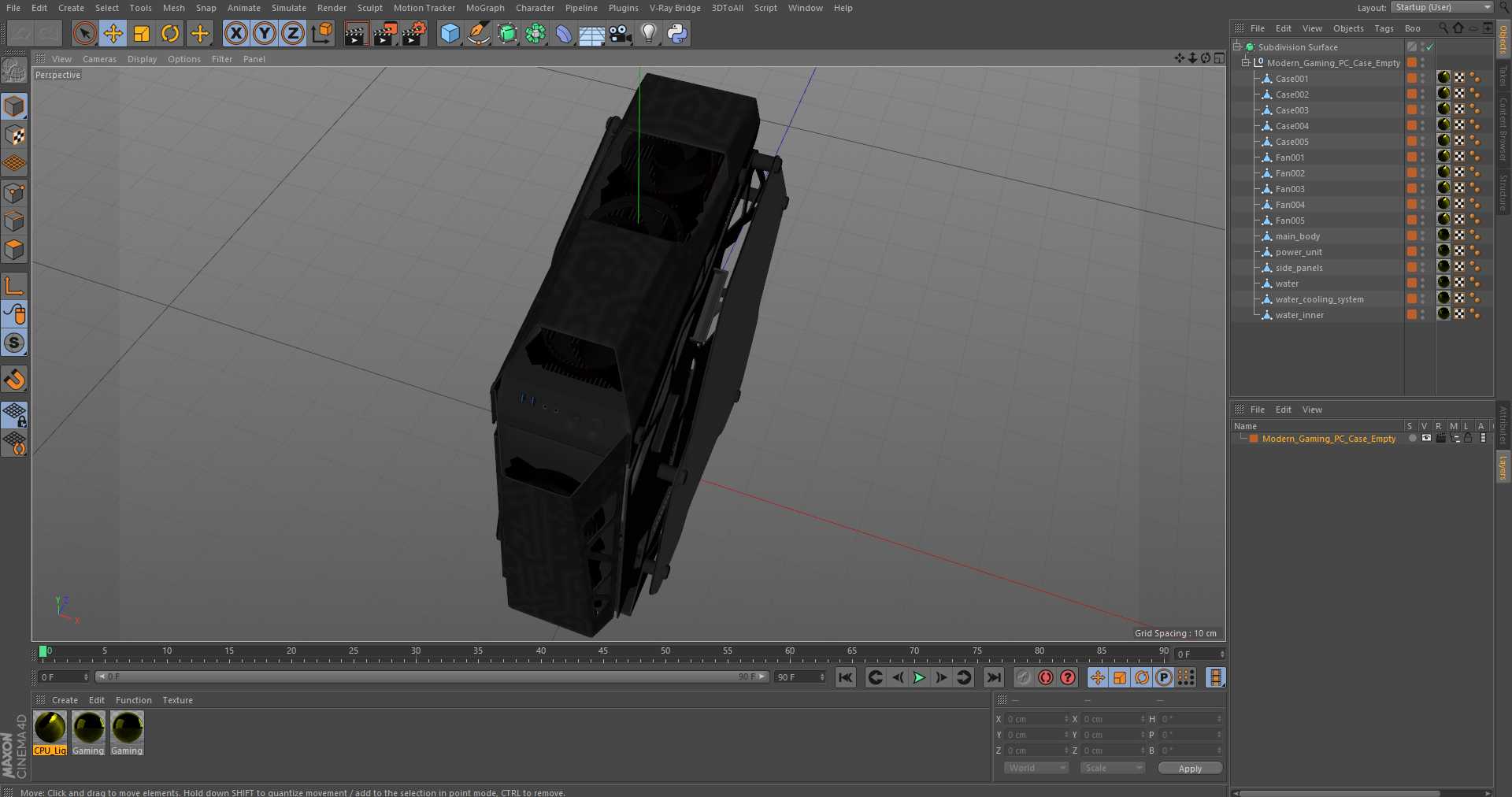 Modern Gaming PC Case Empty 3D