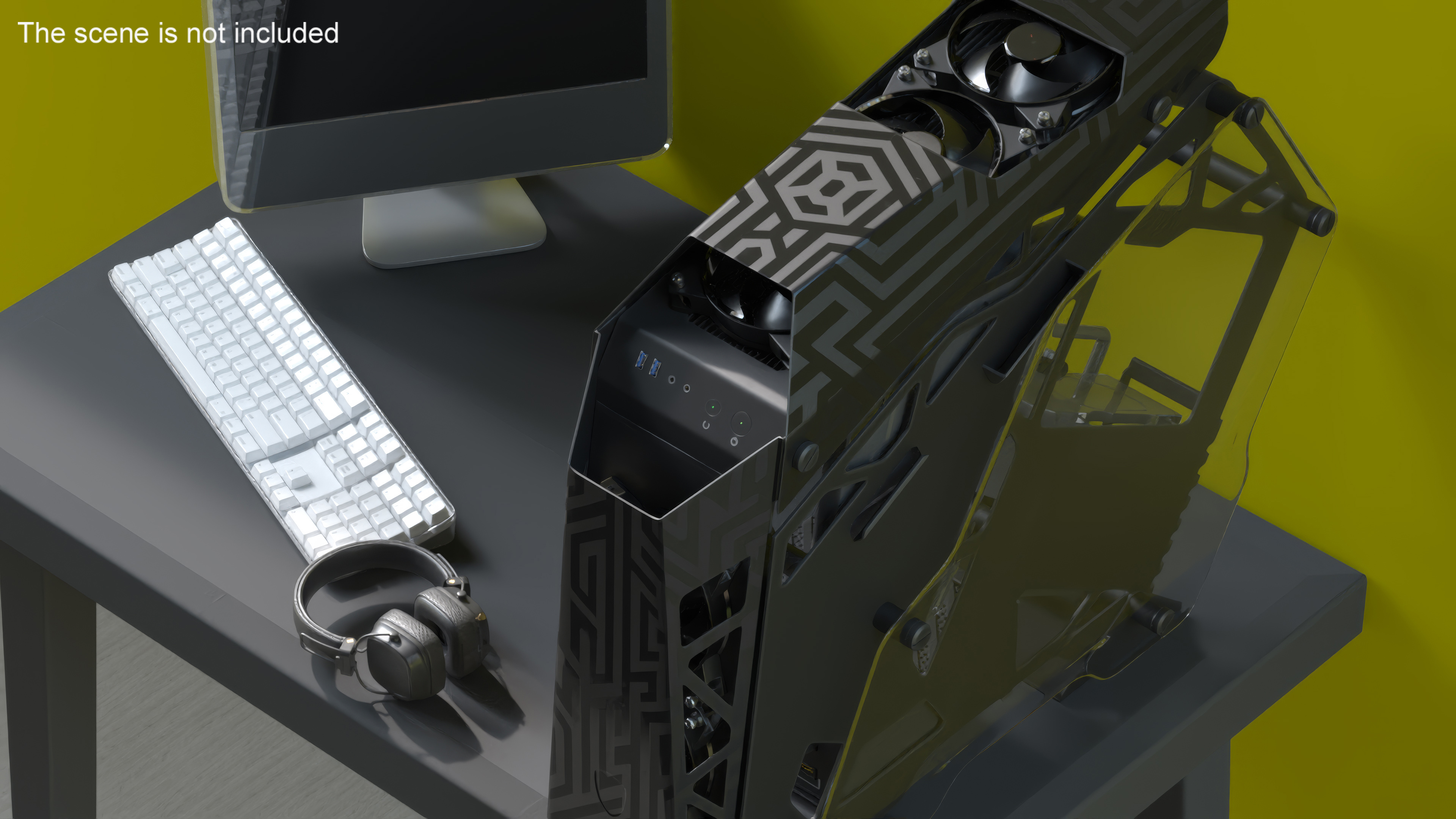 Modern Gaming PC Case Empty 3D