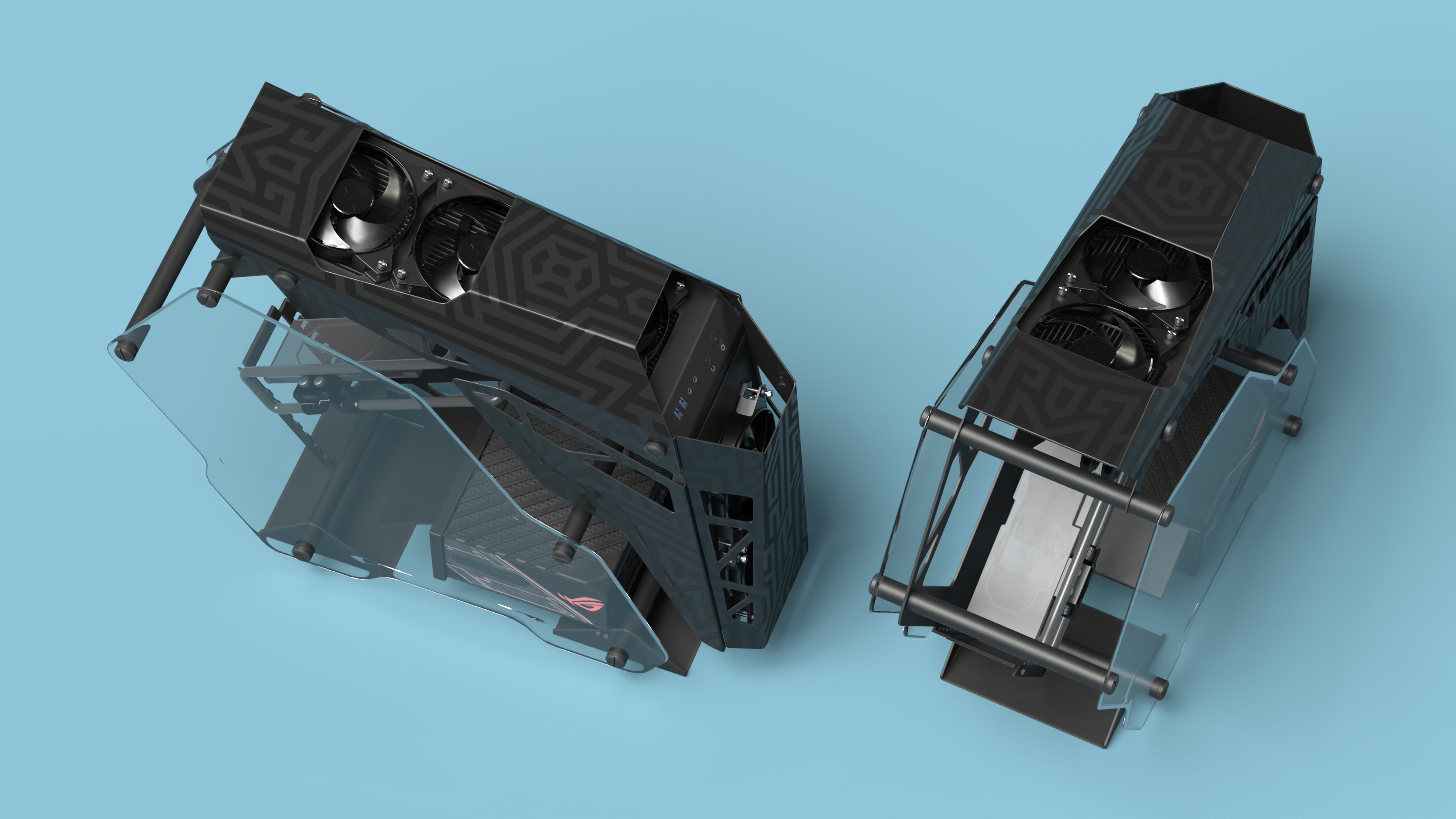 Modern Gaming PC Case Empty 3D