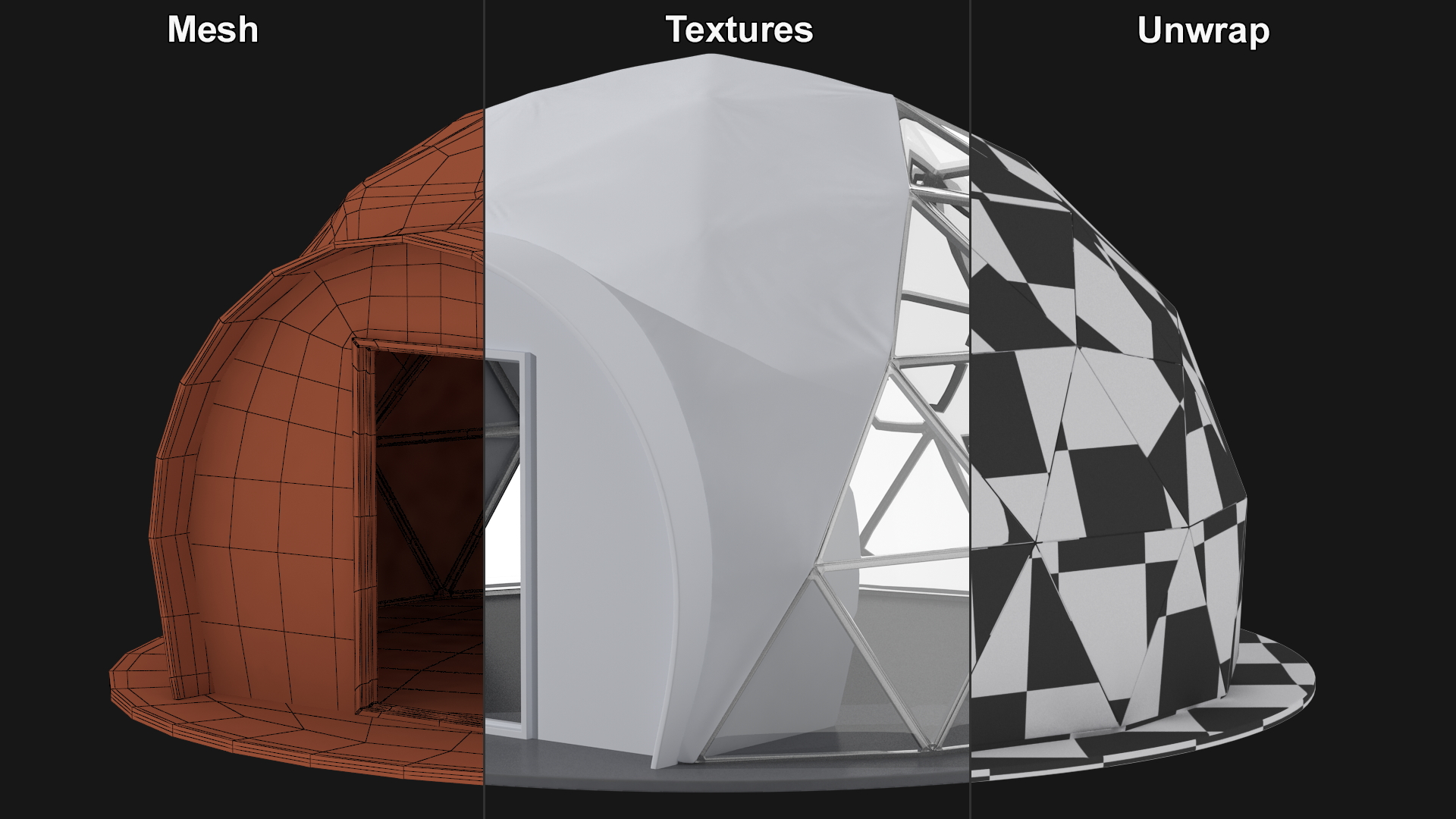 Glamping Geodesic Dome Tent 3D